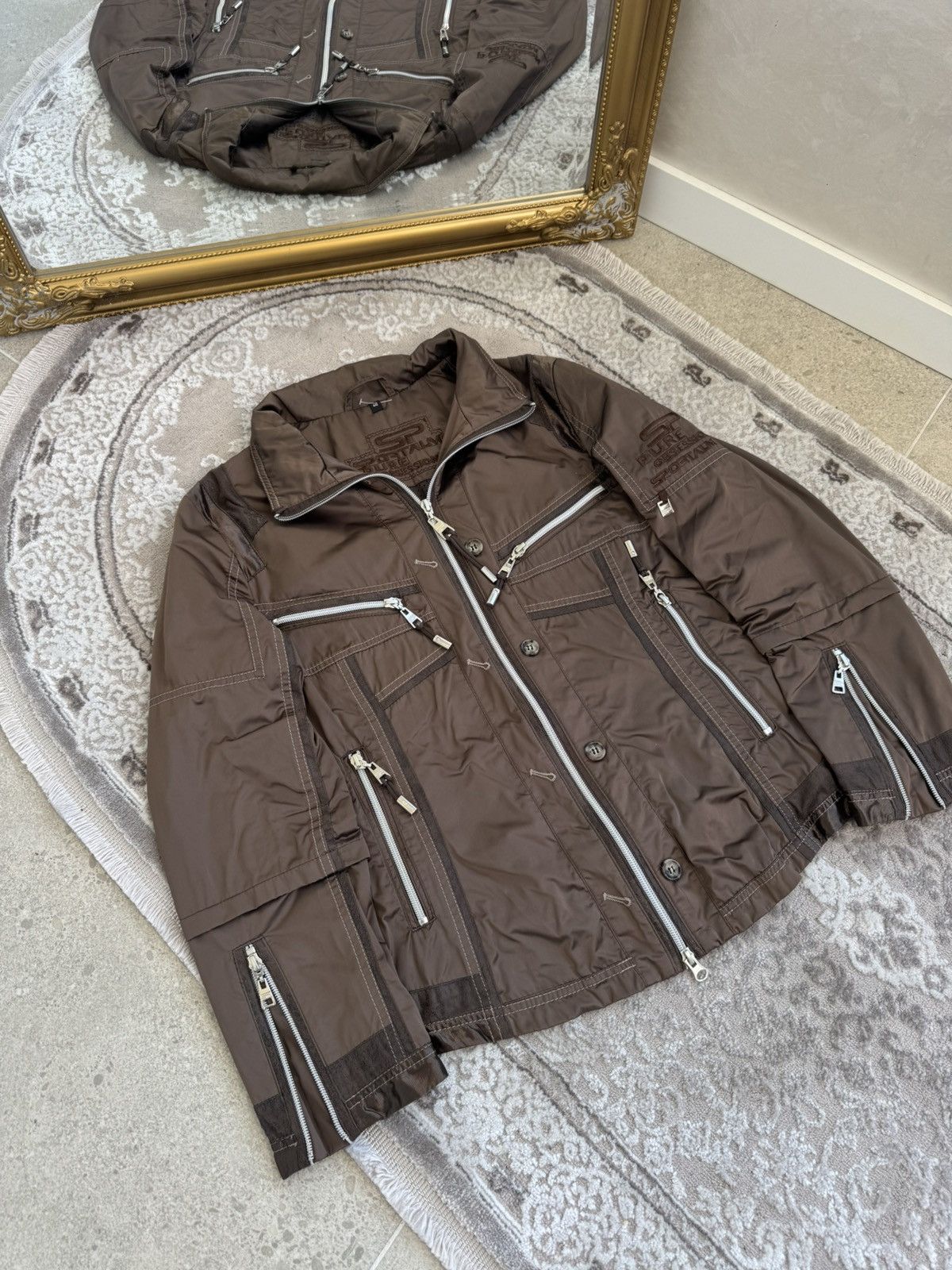 Japanese Brand Vintage Y2K Diesel Style Multi Zip Nylon Bomber Jacket Size S / US 4 / IT 40 - 2 Thumbnail