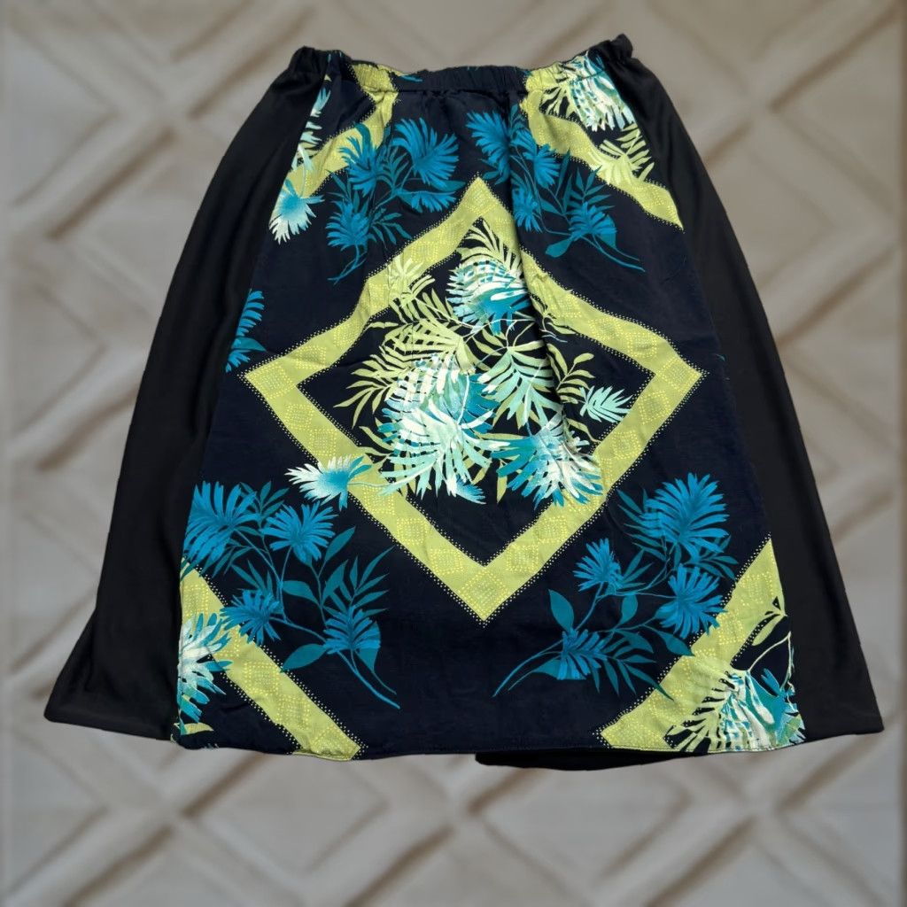 Vintage VINTAGE Clio Floral Midi Skirt Womens M Blue Green 90s Boho Casual Size M / US 6-8 / IT 42-44 - 1 Thumbnail
