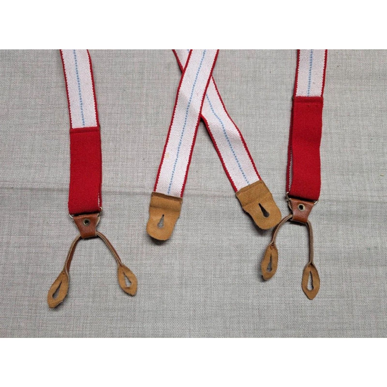 Vintage VINTAGE suspenders MEN ONE SIZE Canvas Suspender Red SPORTSMAN elastic canvas SUSPENDERS braces police pants 90s hunting event theme Mens Size US 35 - 2 Thumbnail