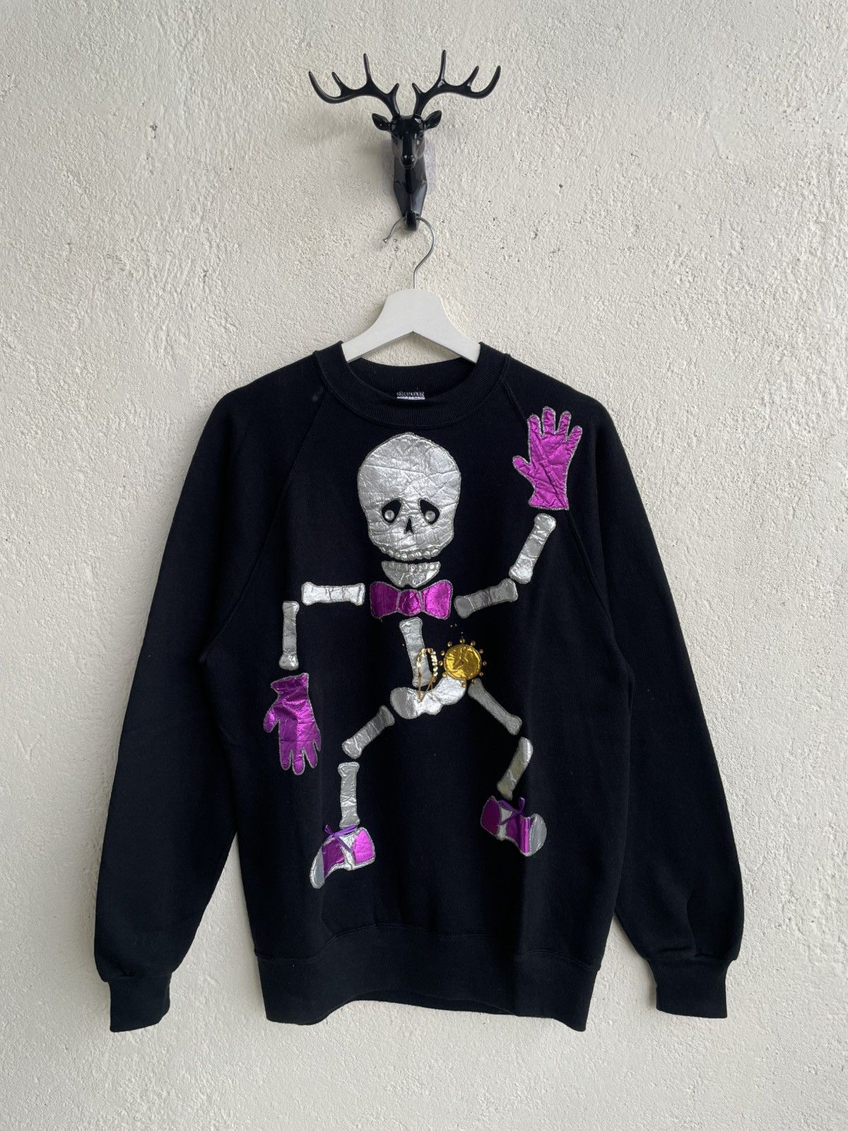 Kapital 2000s Jerzees Skeleton Appliqué Maison Number Ifsix LGB Y2K Size US L / EU 52-54 / 3 - 1 Thumbnail