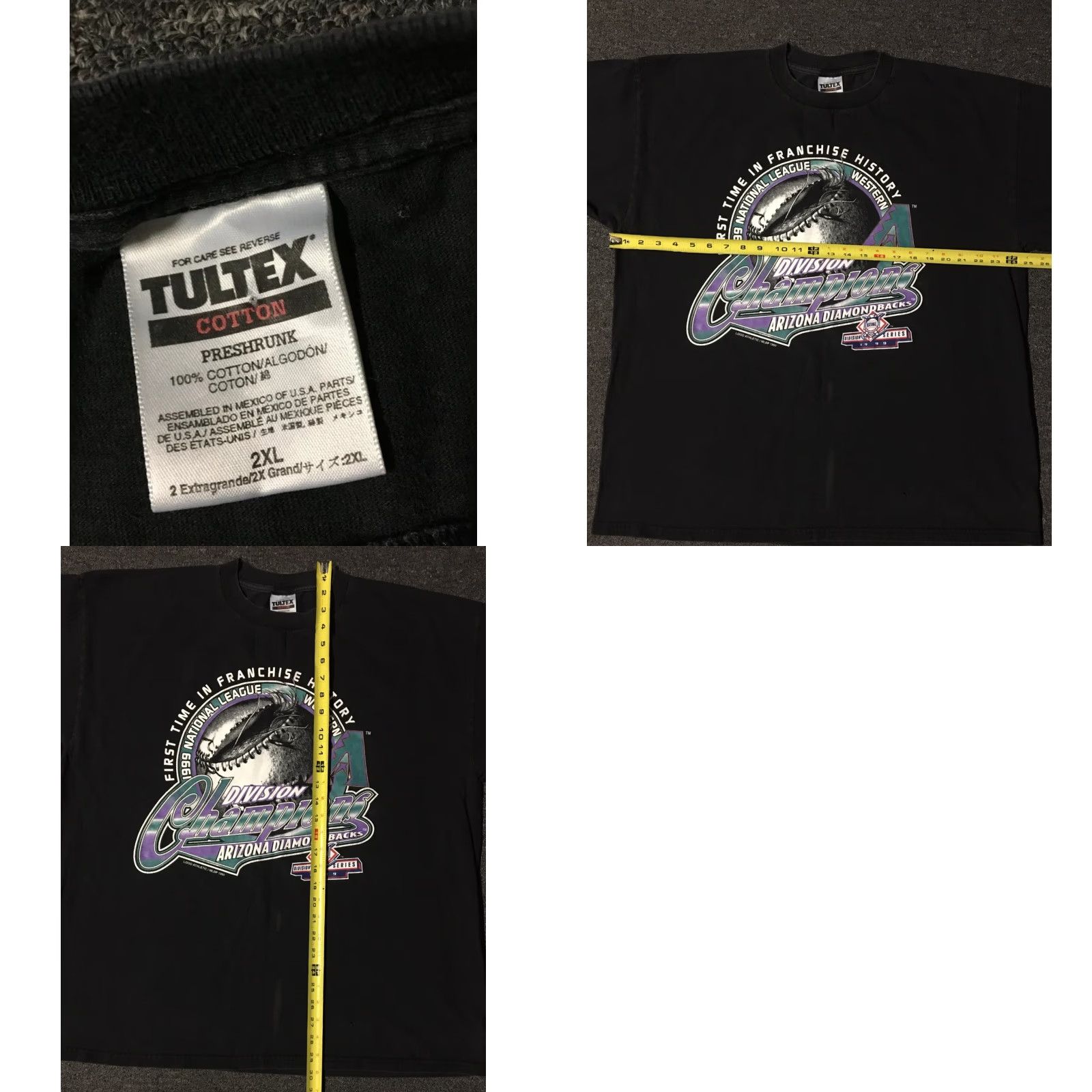 Tultex VINTAGE 90s Arizona Diamondbacks Champions Faded Shirt 2XL Black Tultex Baseball Shirt Mens Grunge Sports Cartoon Biker USA NBA Baseball Paced Size US XXL / EU 58 / 5 - 8 Thumbnail