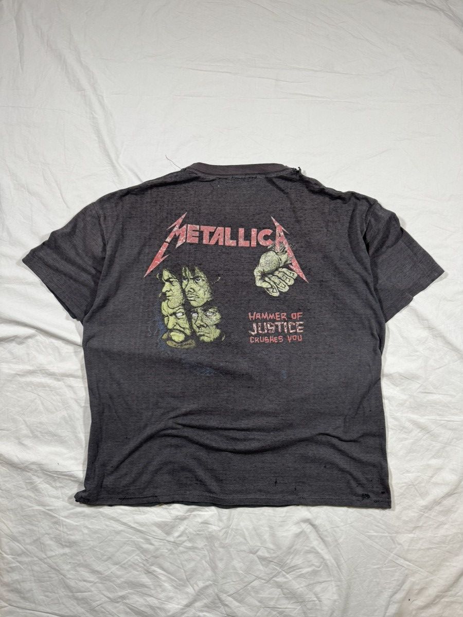 Band Tees Vintage 80s Metallica Pushead Thrashed ERD Style Band Tee Size US XL / EU 56 / 4 - 3 Thumbnail