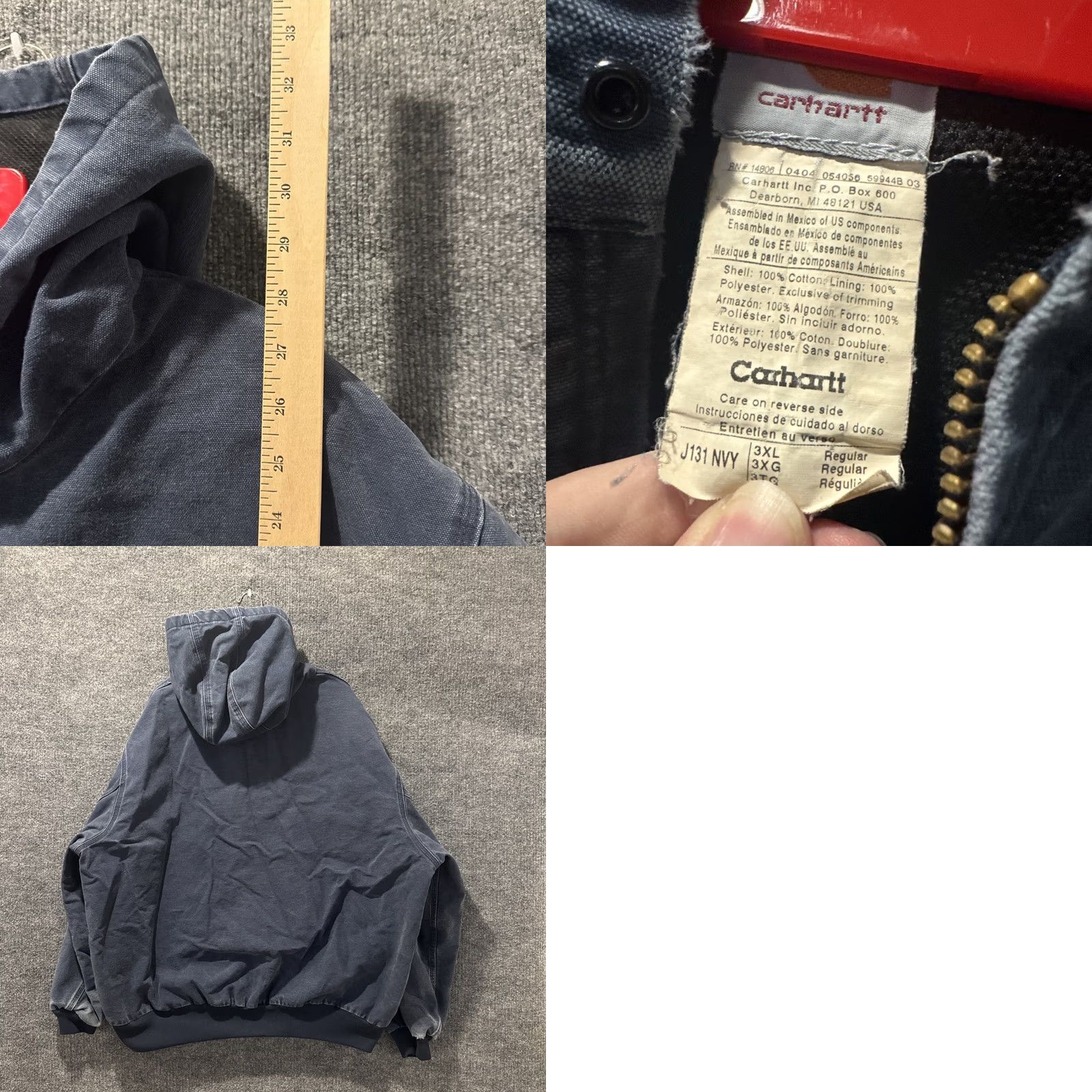 Carhartt VINTAGE Carhartt Jacket Size 3XL Hooded Workwear Faded Navy Blue 00’s J131 NVY Size US XXL / EU 58 / 5 - 8 Thumbnail