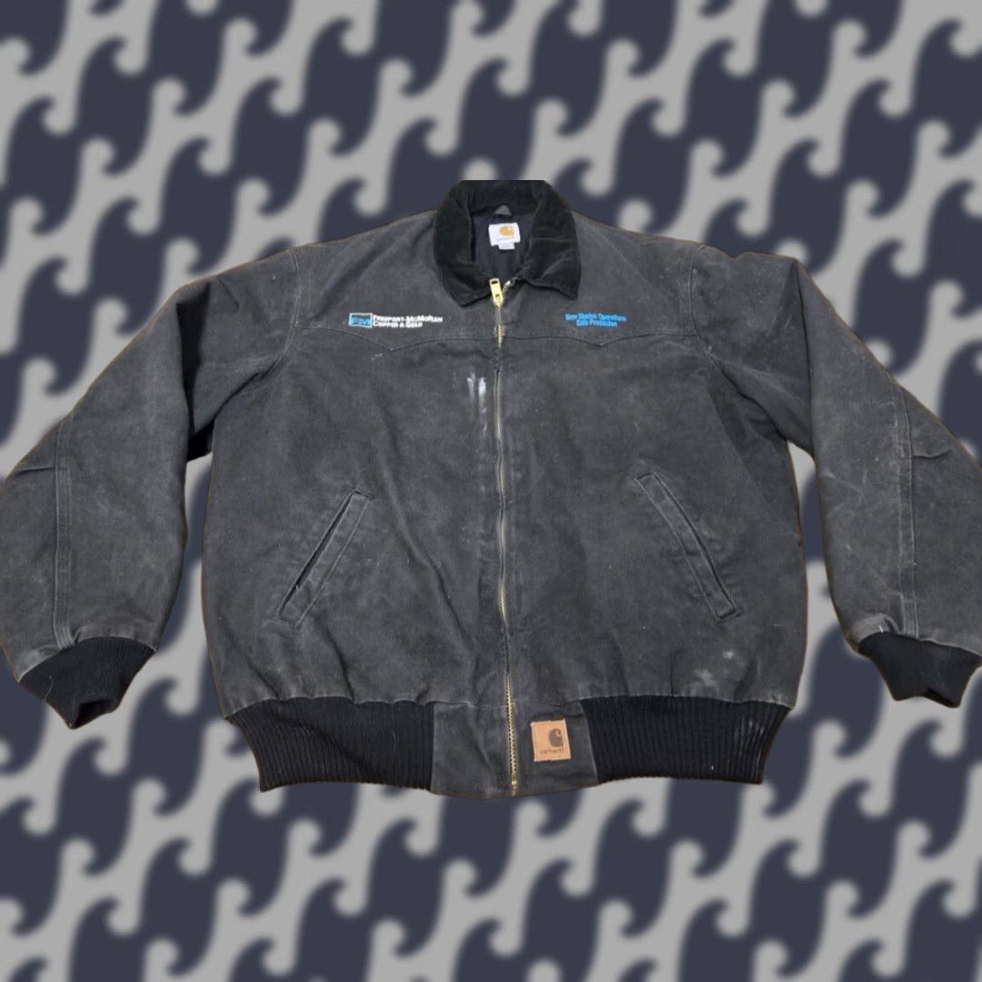 Carhartt VINTAGE Carhartt Santa Fe Canvas Jacket Mens XL Black Quilted Corduroy Bomber Jacket Size US XL / EU 56 / 4 - 1 Thumbnail
