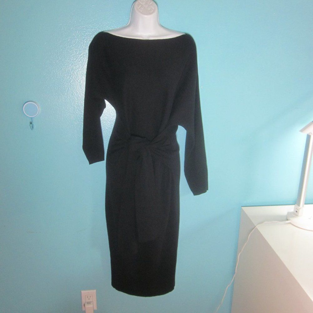 Other Runaway The Label Black "Moxie" Knit Long Sleeve Midi Sheath Size S / US 4 / IT 40 - 1 Thumbnail