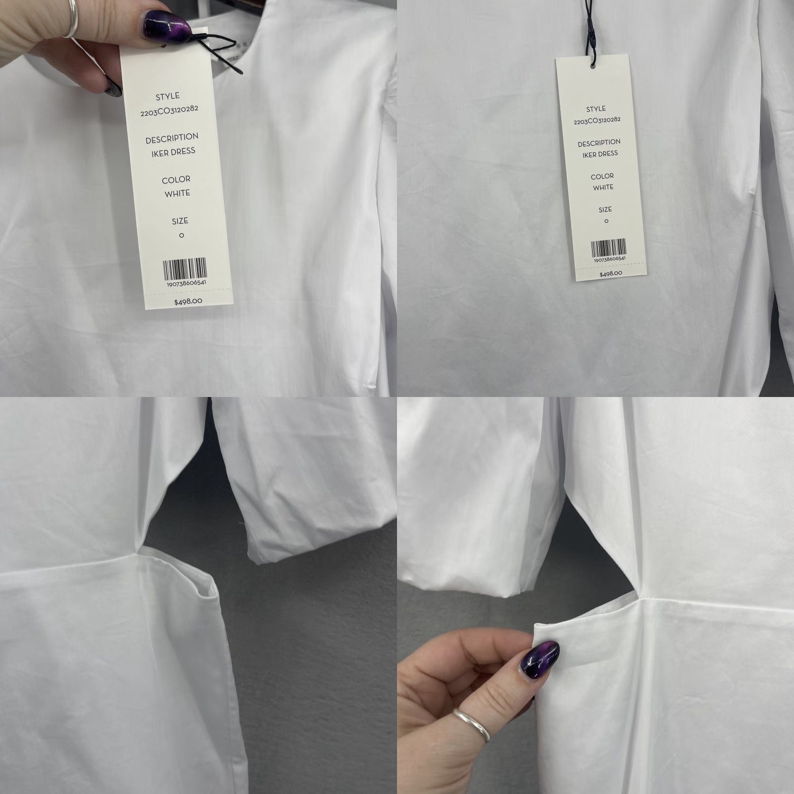 Veronica Beard VINTAGE Veronica Beard Dress Women Short Cotton Mini Cut Out Puff Sleeve Casual Spring Summer 0 White Size XS / US 0-2 / IT 36-38 - 8 Thumbnail