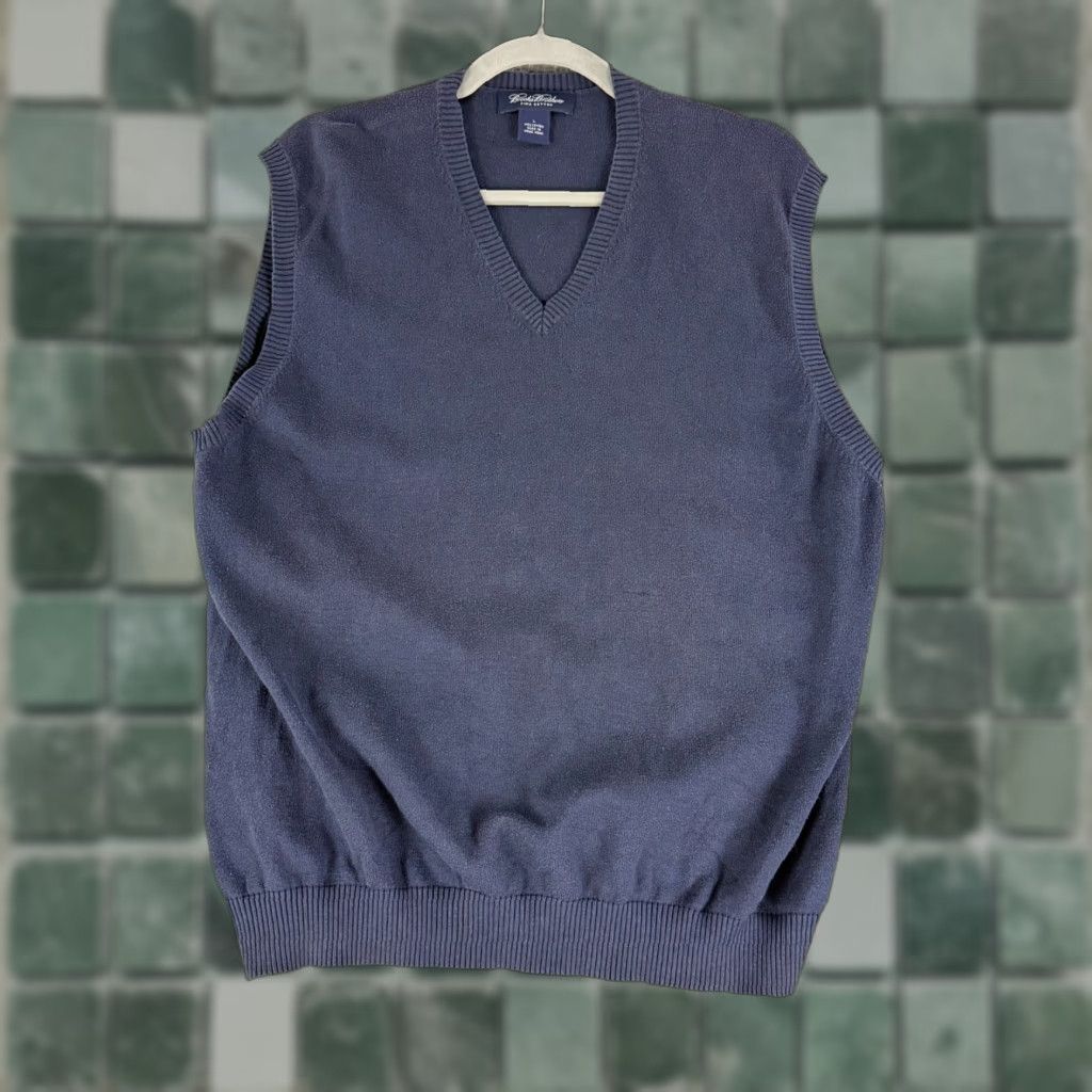 Brooks Brothers Brooks Brothers Sweater Vest Mens Large Blue V-Neck 100% Cotton Vintage Knit Vest Size US L / EU 52-54 / 3 - 1 Thumbnail