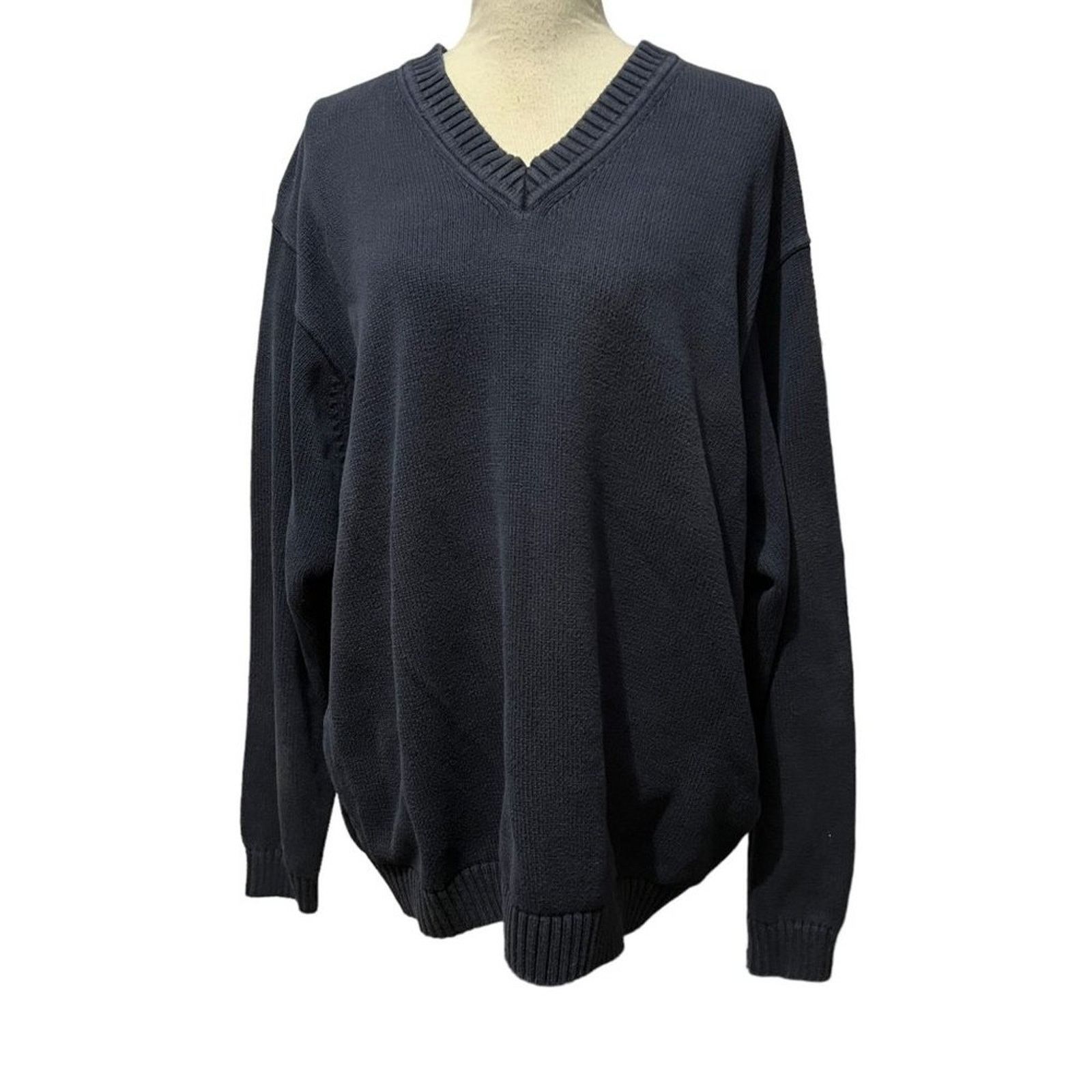 L.L. Bean LL Bean Solid Blue V-Neck Sweater Mens Sz XXL Reg 0FW82 Size US XXL / EU 58 / 5 - 1 Thumbnail