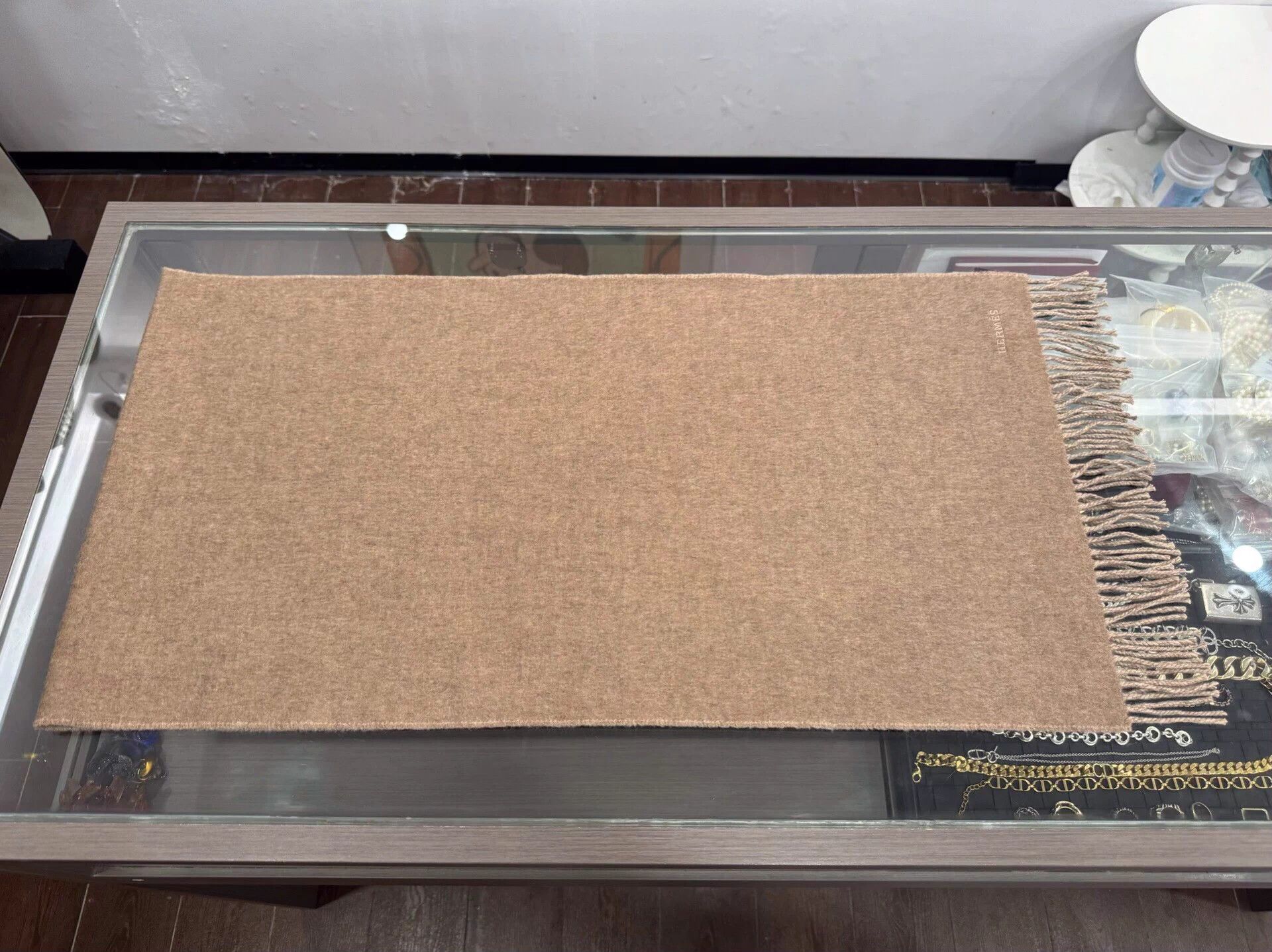 Hermes Hermes Ivory Camel Double-Faced Cashmere Scarf New Size ONE SIZE - 4 Thumbnail