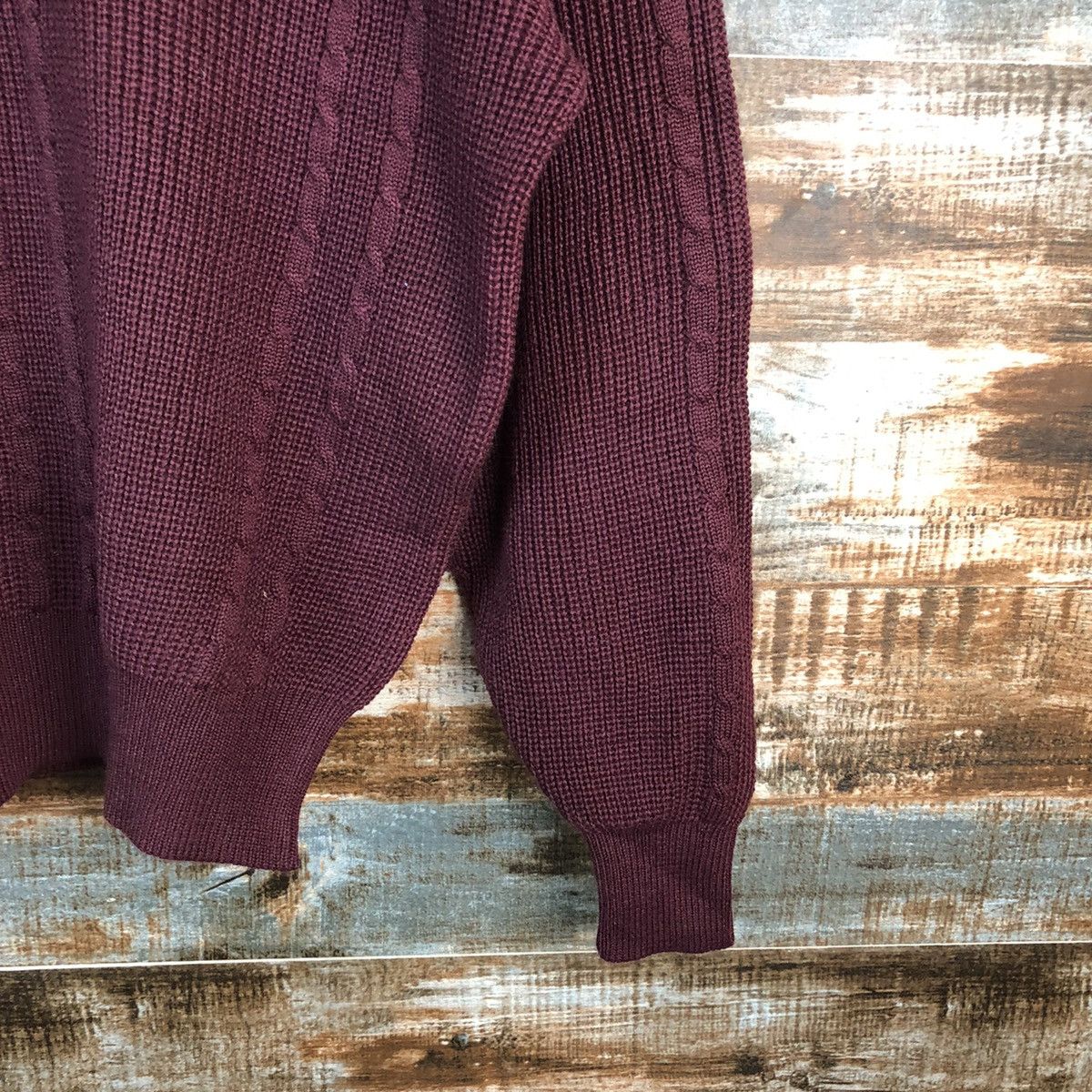 Homespun Knitwear × Japanese Brand Greater Green boro ripped distressed Maroon Knitwear #A1849 Size US M / EU 48-50 / 2 - 8 Thumbnail