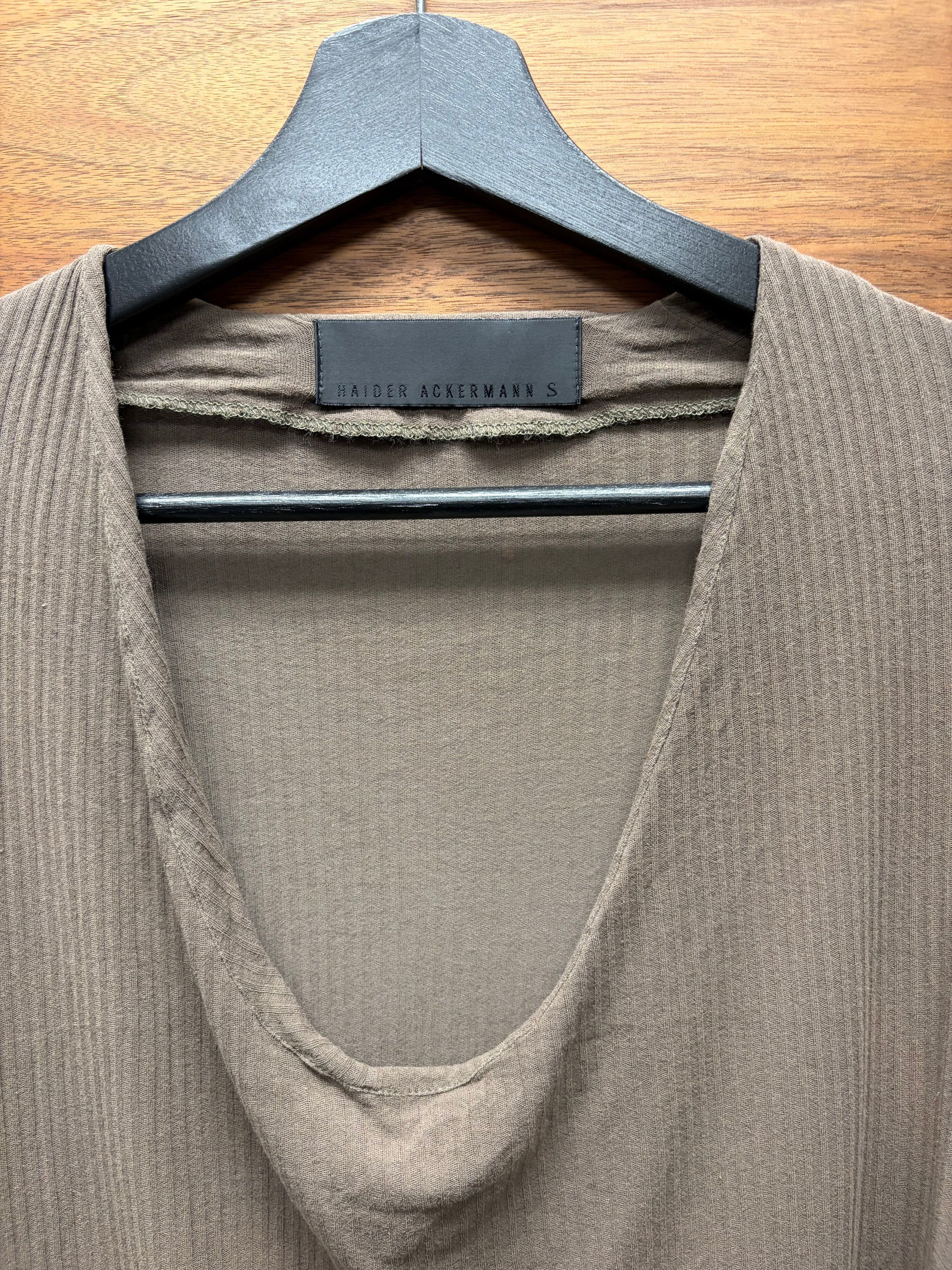 Haider Ackermann Haider Ackermann Sheer Scoop Neck Brown Cotton Long Sleeve Shirt Size US S / EU 44-46 / 1 - 2 Thumbnail