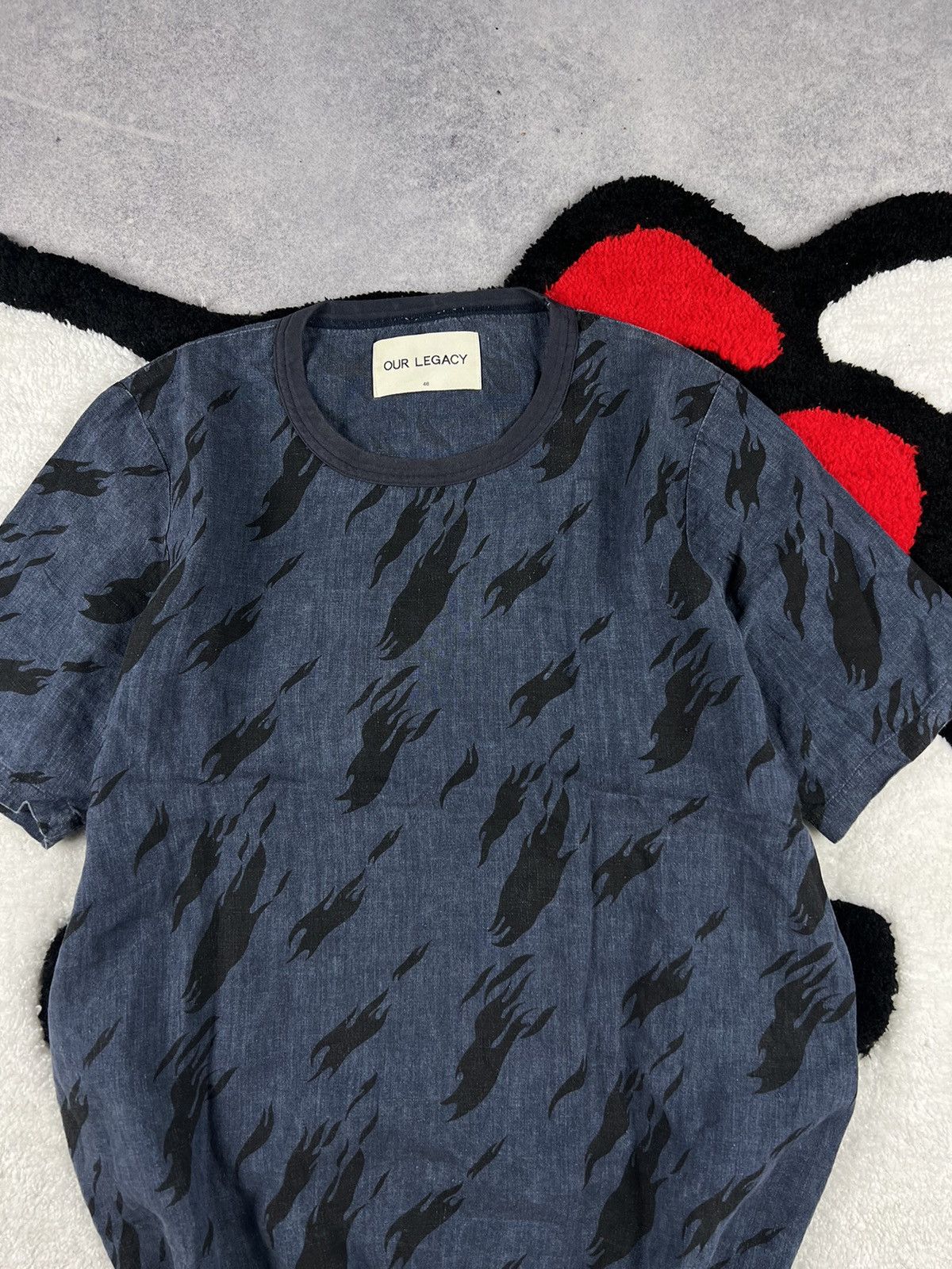Our Legacy Rare Our Legacy Linen Overprinted Y2K Tee Shirt Size US L / EU 52-54 / 3 - 4 Thumbnail