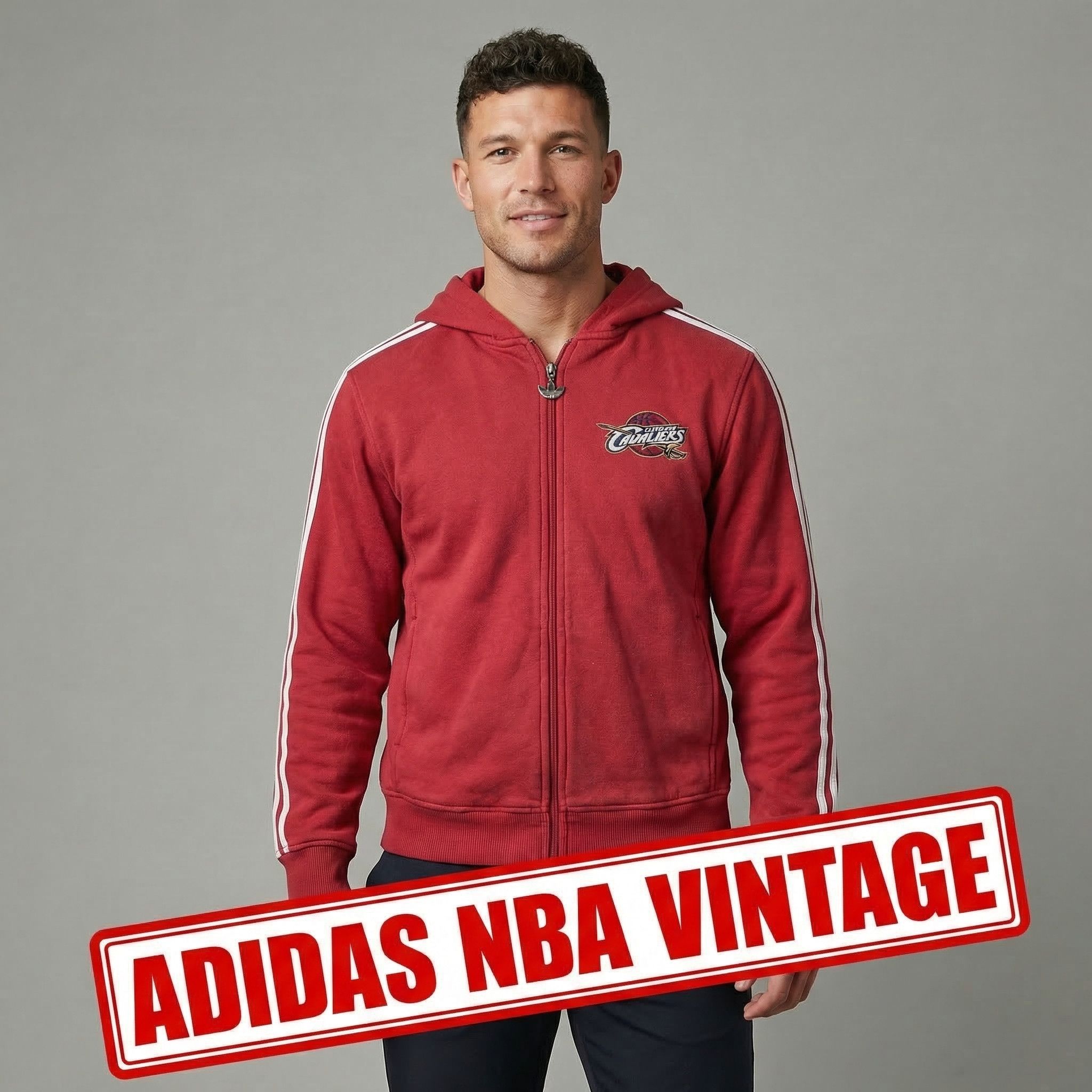 Adidas Vintage Adidas Cleveland Cavaliers NBA Zip-Up Hoodie Size US L / EU 52-54 / 3 - 1 Thumbnail