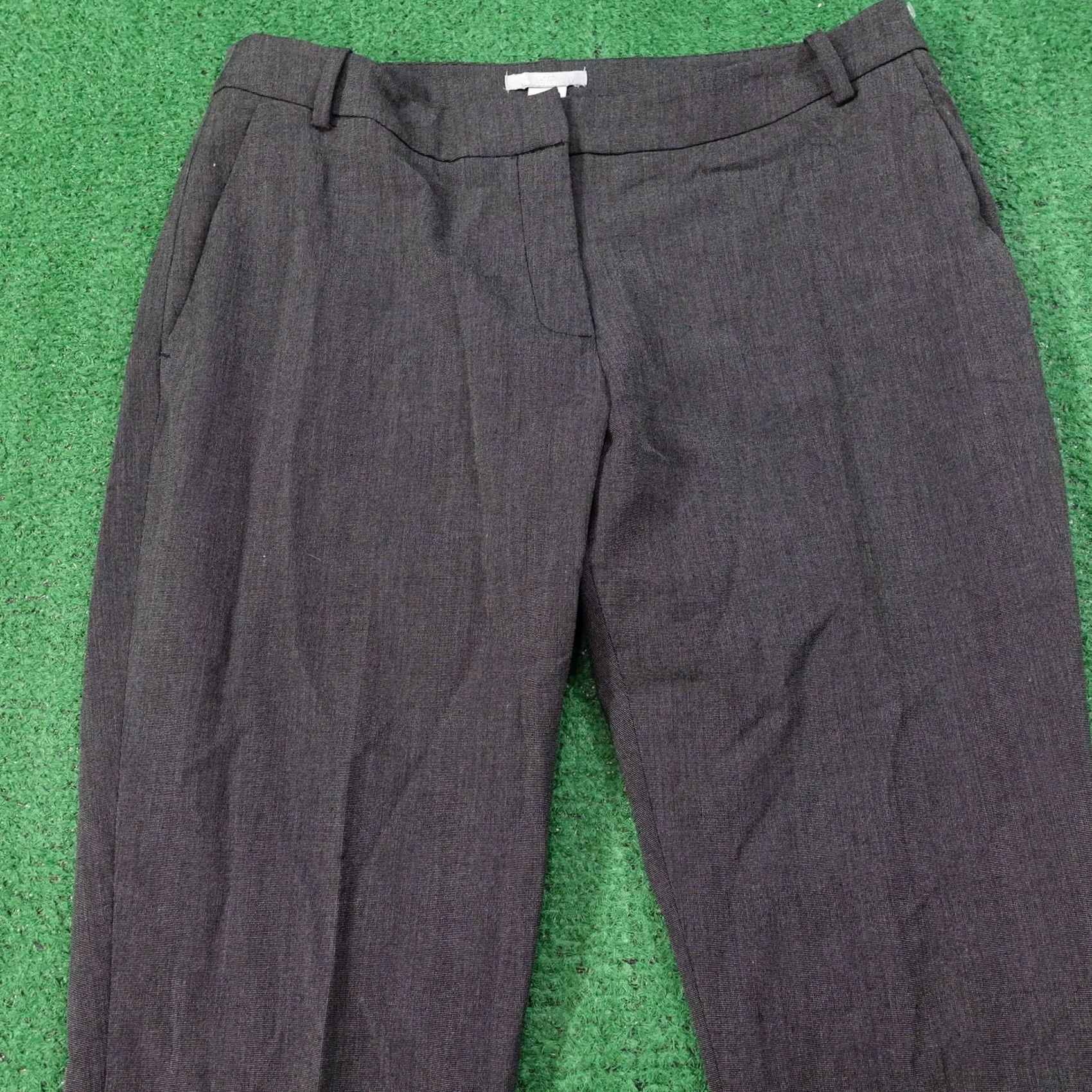 H&M H&M Grey Dress Pants Womens Size 10 Flat Front Size 32" / US 10 / IT 46 - 2 Thumbnail