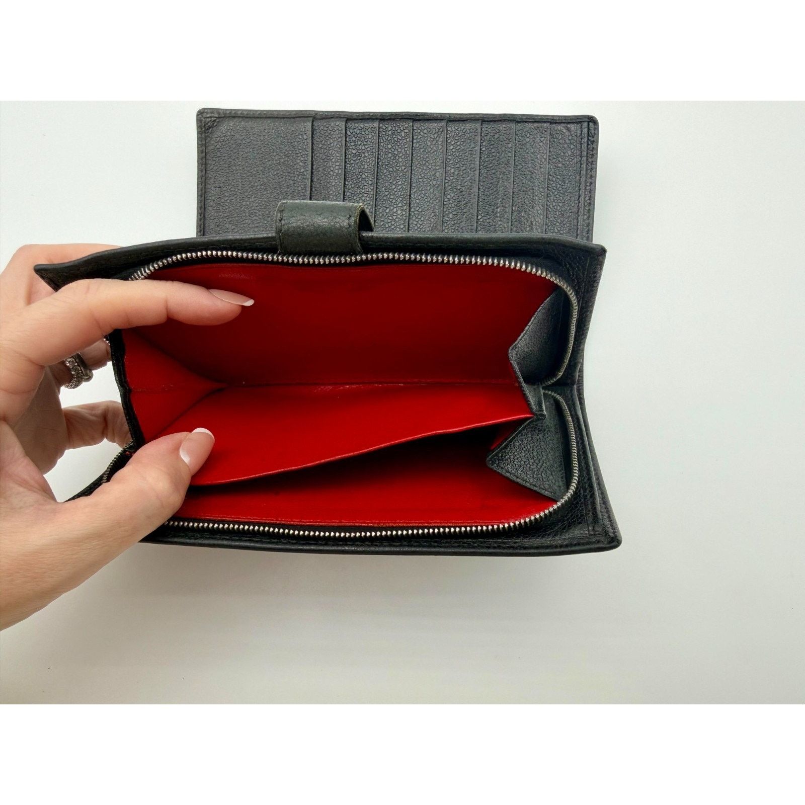 Bvlgari BVLGARI Black Leather Chain Wallet | Red Interior | Bulgari Size ONE SIZE - 9 Thumbnail