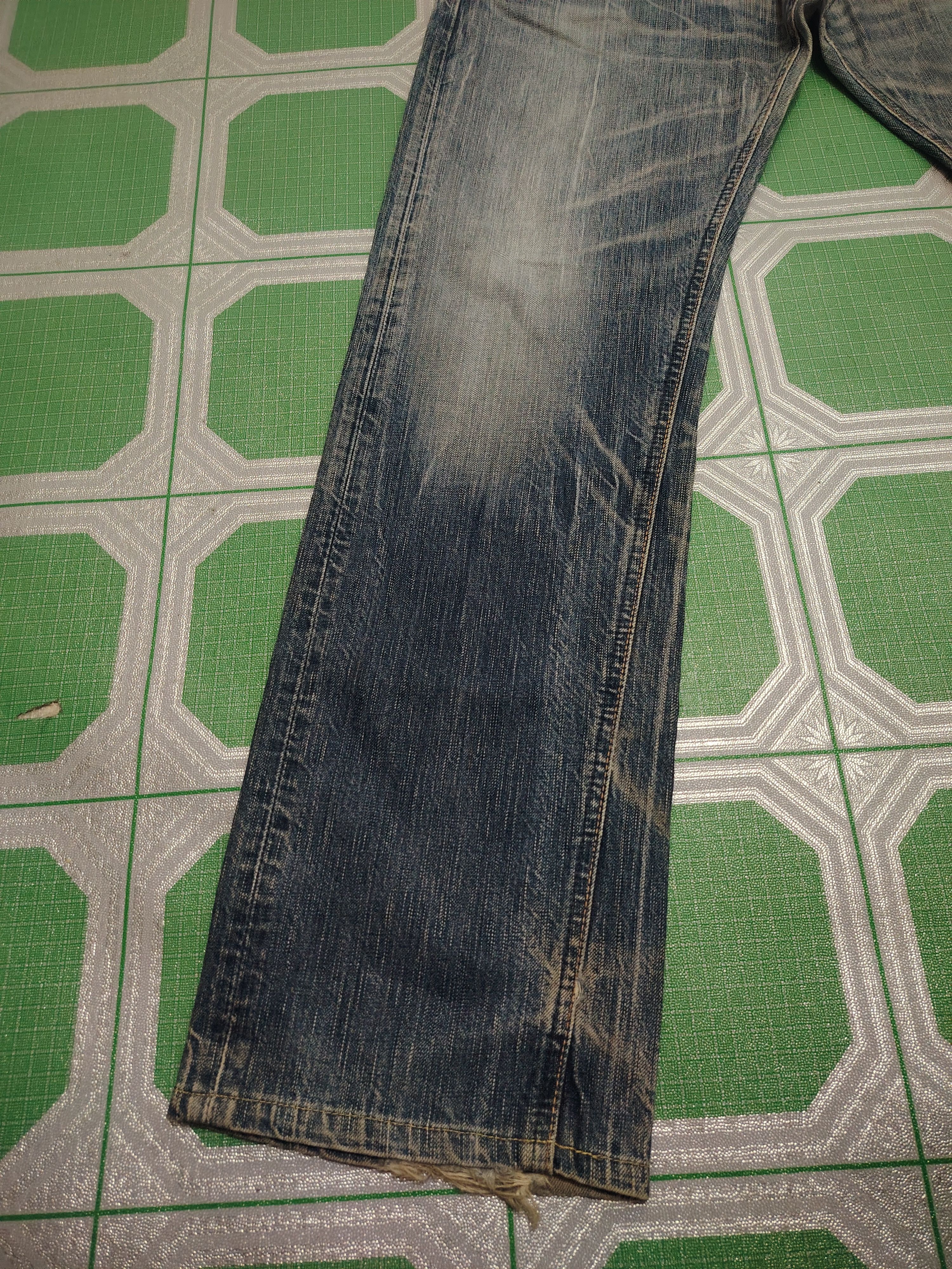 Who Decides War Japanese Edwin 503 Blue Trip Distressed Jeans Size US 34 / EU 50 - 12 Thumbnail