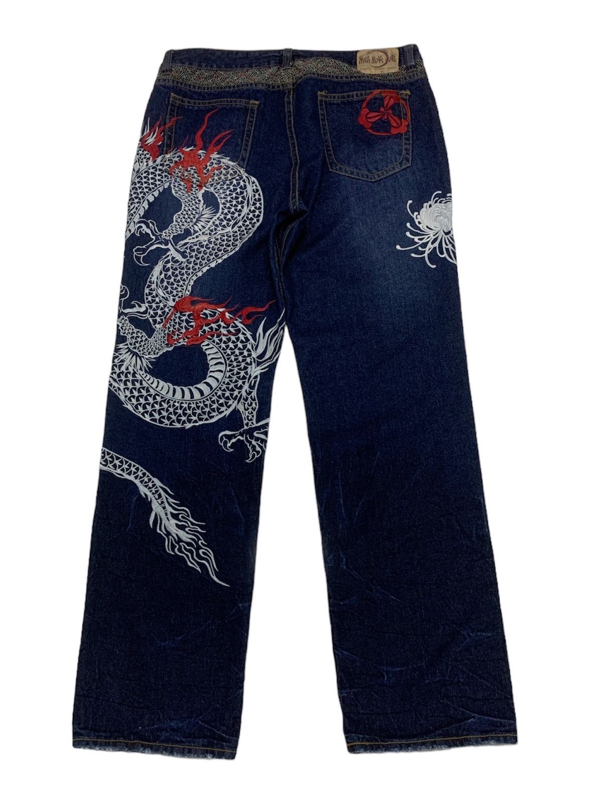 Japanese Brand KARAKURI TAMASHI JAPAN DRAGON EMBROIDERY LOGO DENIM PANTS Size US 40 / EU 56 - 1 Thumbnail