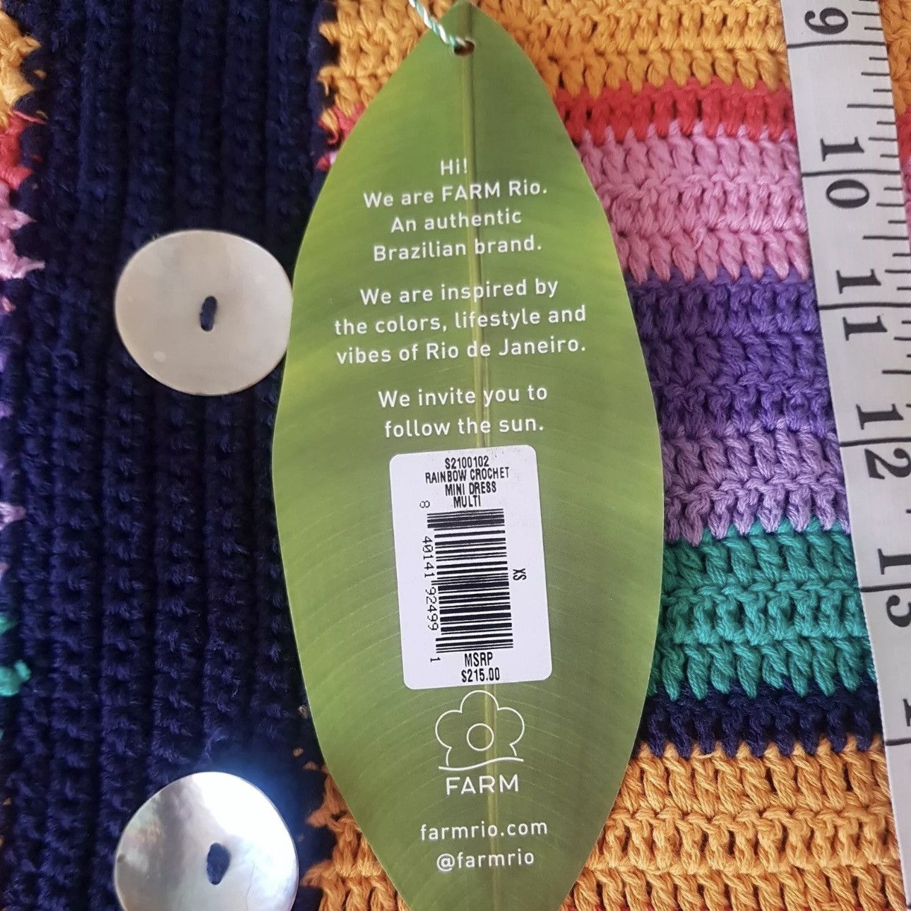 Farm Rio Anthropologie Farm Rio Renata Sweater Dress Knit Crochet Size XS / US 0-2 / IT 36-38 - 9 Thumbnail