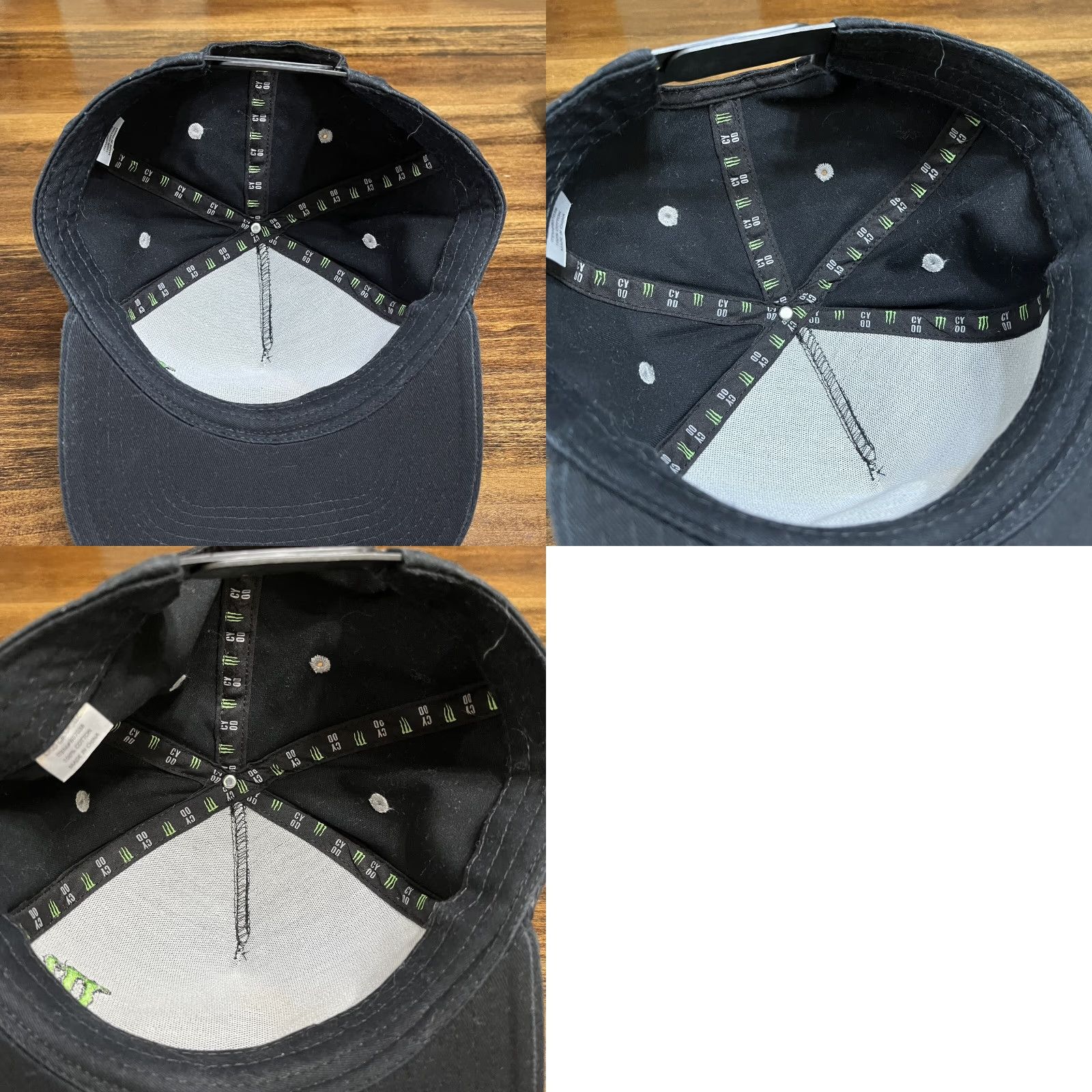 Vintage Monster Energy Hat Cap Snap Back Adjustable Black Gray 2 Stripe CYOD Vintage Men One Size Black Cotton Polyester Knit Adjustable Sn abback? Size ONE SIZE - 8 Thumbnail