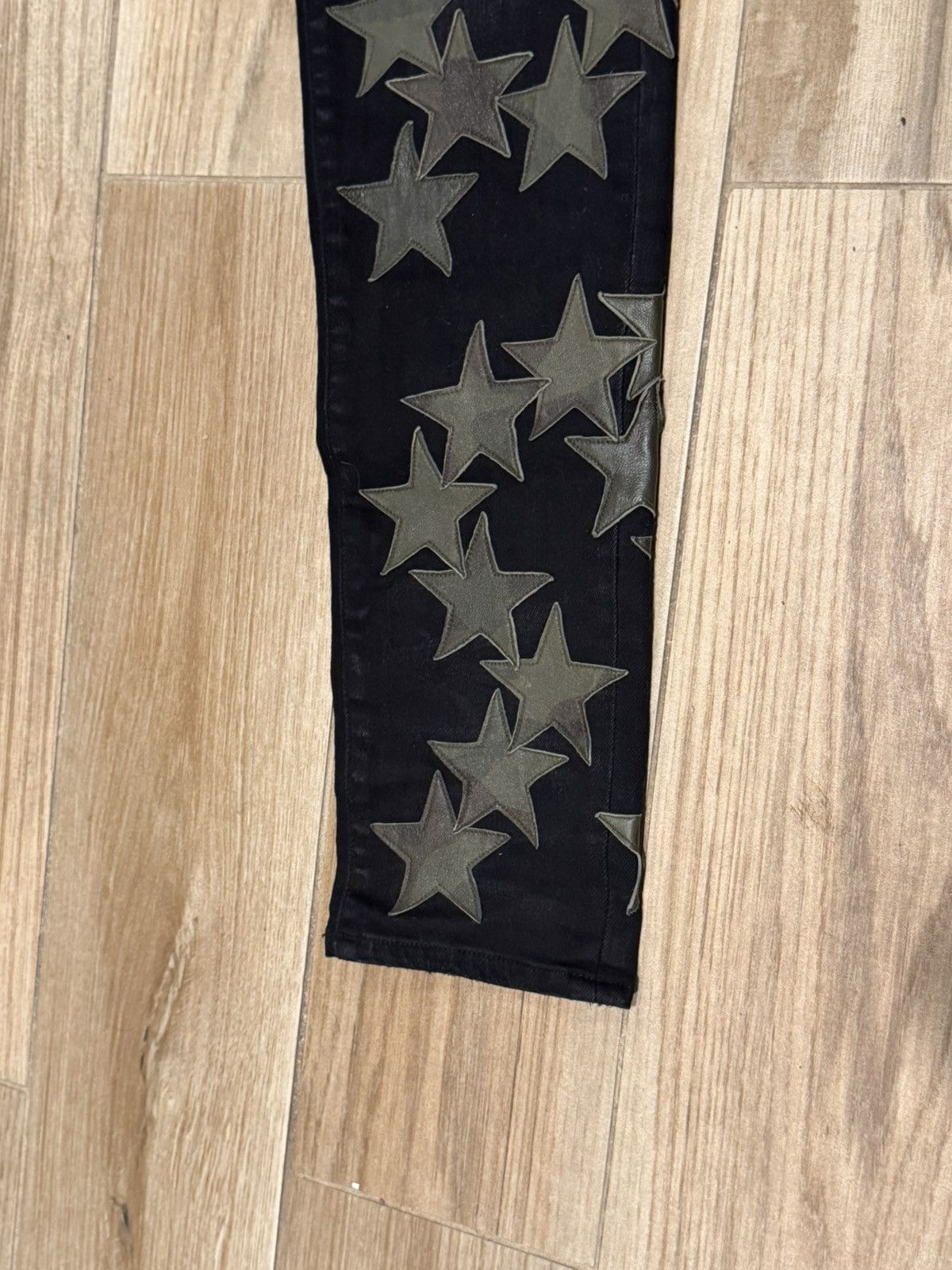 Amiri Amiri X Chemist Camo Leather Star Patch Blk Denim Jeans Size US 32 / EU 48 - 8 Thumbnail