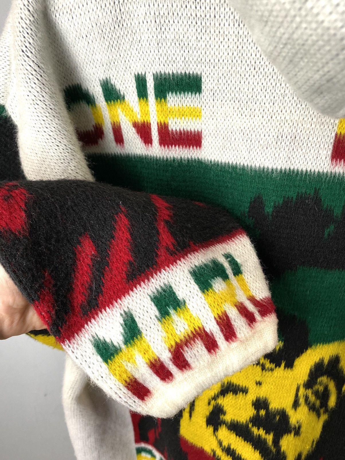 Bob Marley 💥Rare! Vintage Bob Marley Full Knit Heavy Hoodie Jacket Size US L / EU 52-54 / 3 - 18 Thumbnail