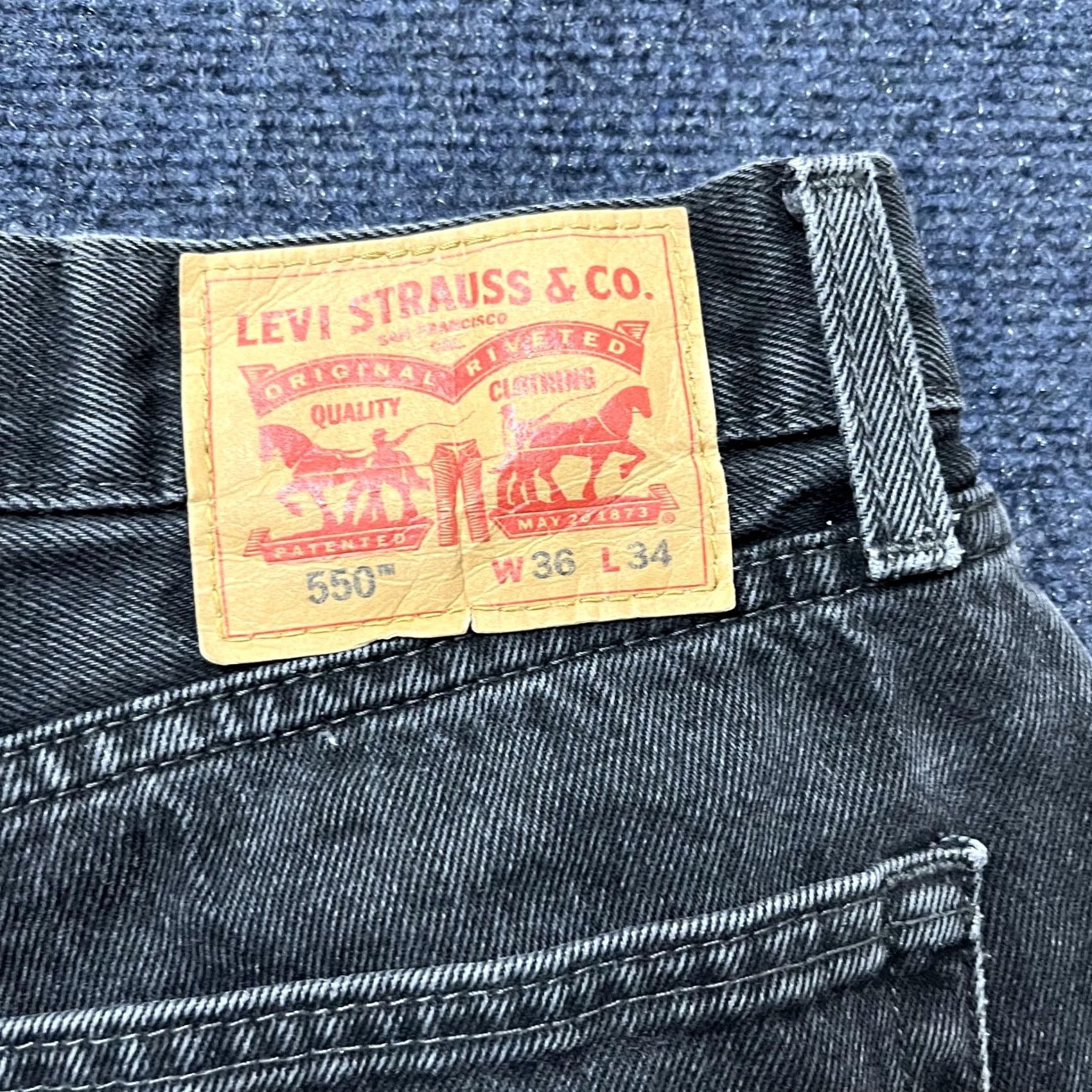Levi's Levi's 550 Jeans Mens 36x34 Relaxed Tapered Fit Denim Gray Black Charcoal Wash Pockets Zip Fly Leather Patch Vintage No Size US 36 / EU 52 - 5 Thumbnail
