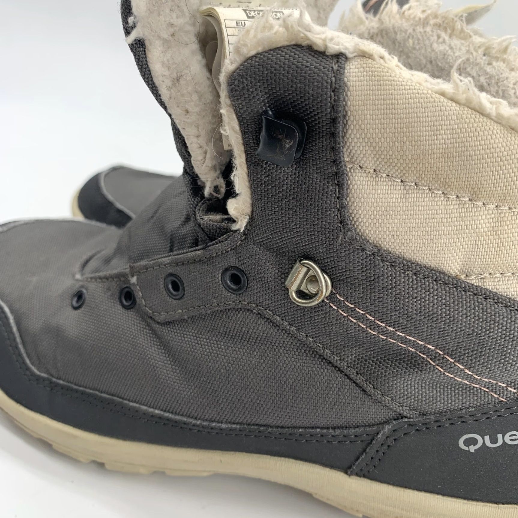 Vintage Quechua SH100 Warm Mid Snow Boots Womens Gray Waterproof Faux Fur Ankle Size 7.5 Size US 8 / IT 38 - 5 Thumbnail