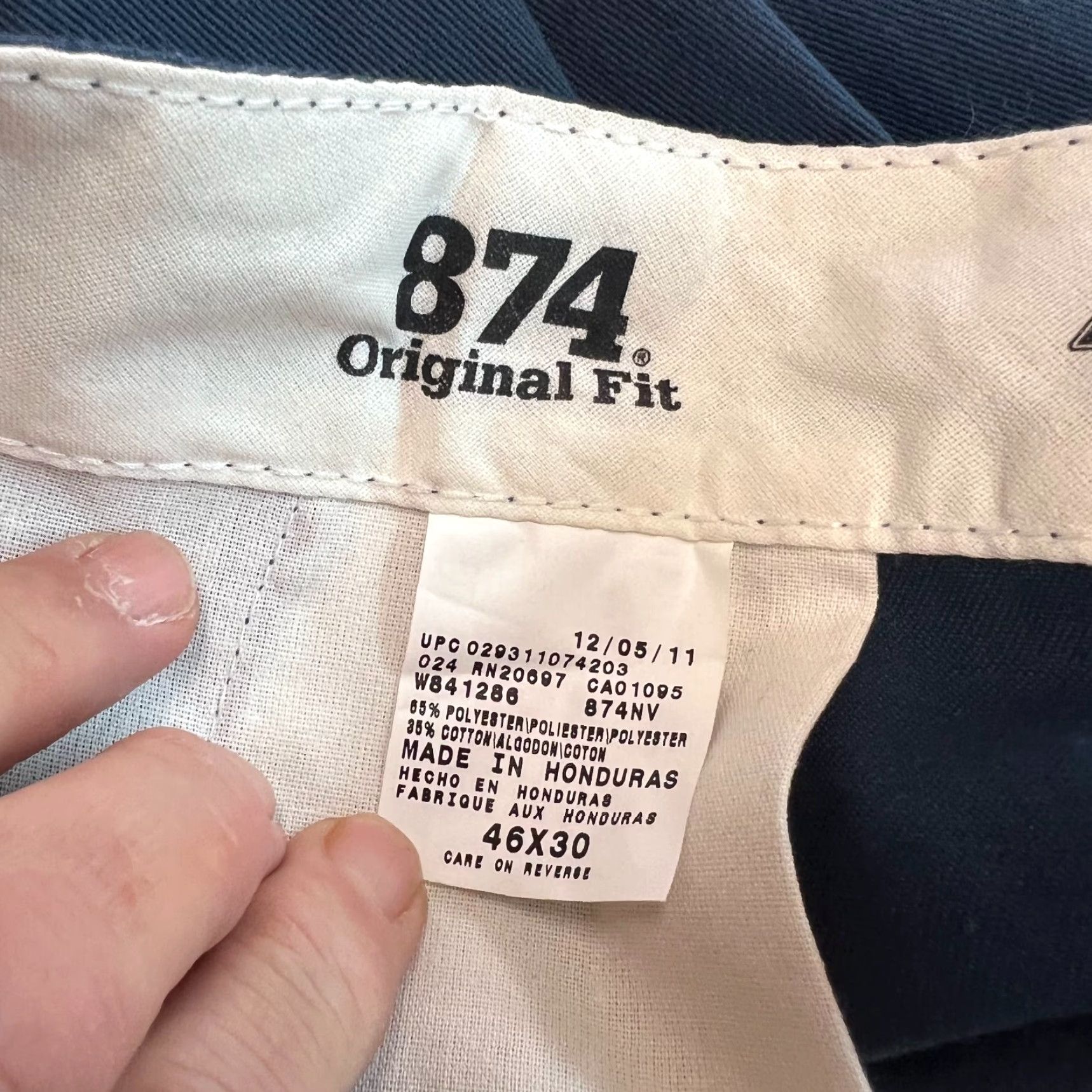 Dickies Dickies Mens 874 Original Fit Straight Leg Flat Front Blue Chino Pants 46X30 (Regular) MENS Flat Front, Chino, 874, Blue, Pants, 46x30 Size US 30 / EU 46 - 7 Thumbnail