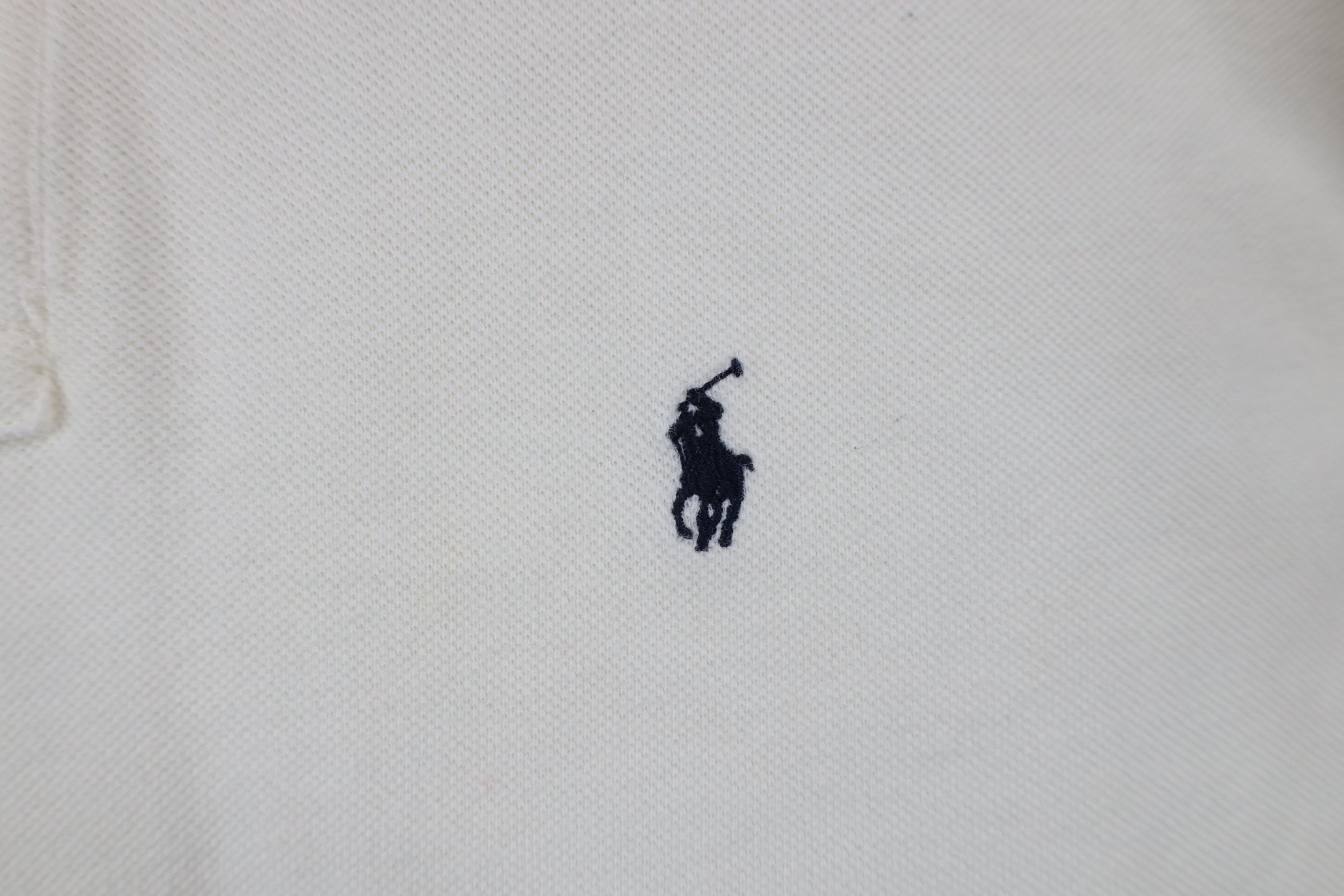 Ralph Lauren × Vintage Vintage 90s Ralph Lauren Short Sleeve Polo Shirt White Size US L / EU 52-54 / 3 - 4 Thumbnail