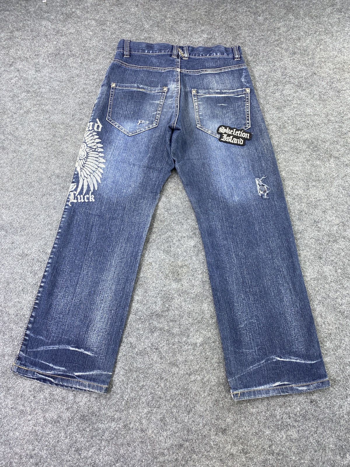 Japanese Brand × Jean Flag Stone Blue Wash Jeans - J982 Size US 27 - 4 Thumbnail