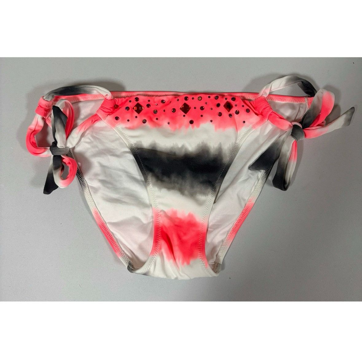 Victoria's Secret × Vintage Victoria’s Secret Tie Dye Diamond Bikini Bottoms Size S 🩷🤍🖤✨ Size ONE SIZE - 3 Thumbnail