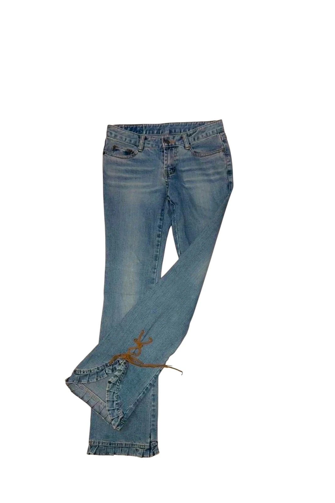 LIZ LISA Liz Lisa lace up bootcut denim w/ embroided heart pocket Size 28" / US 6 / IT 42 - 2 Thumbnail