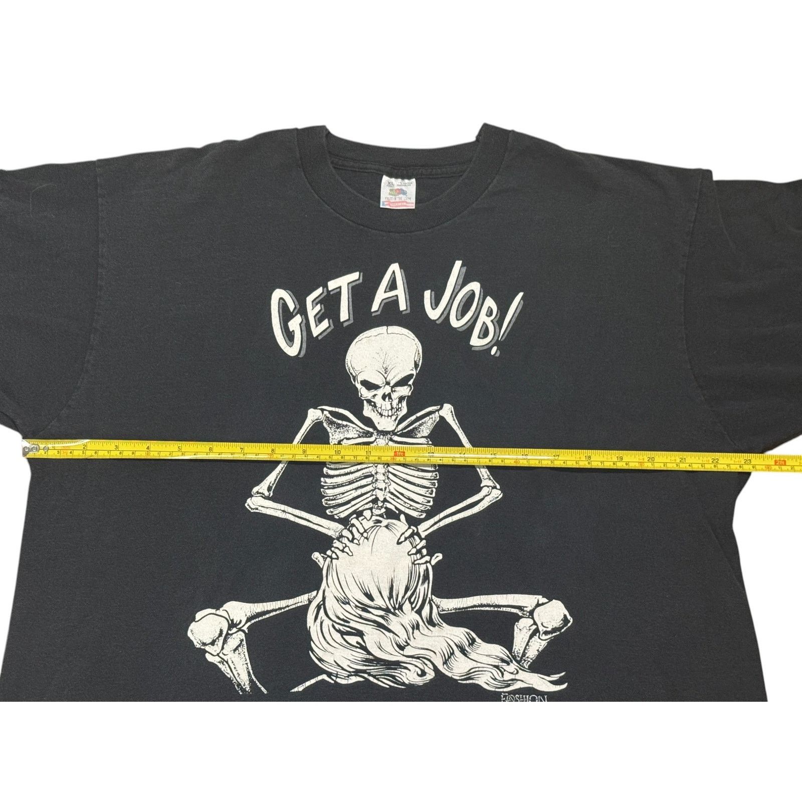 Fashion Victim Vintage 1992 Fashion Victim “Get A Job!” Skeleton shirt Size US XL / EU 56 / 4 - 5 Thumbnail