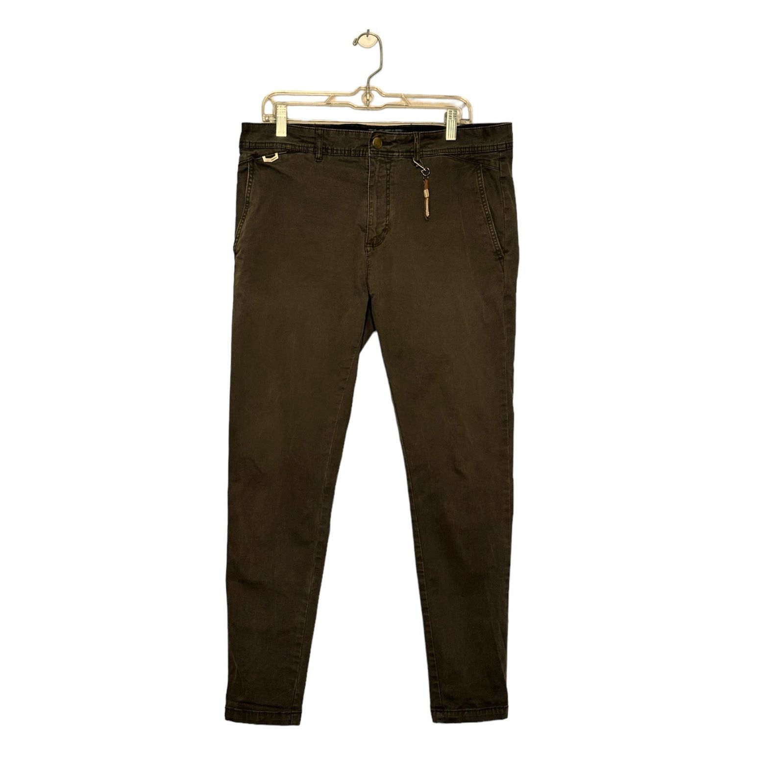 Zara Zara Man moss green straight leg casual pants size 34 Size 34" / US 12 / IT 48 - 1 Thumbnail