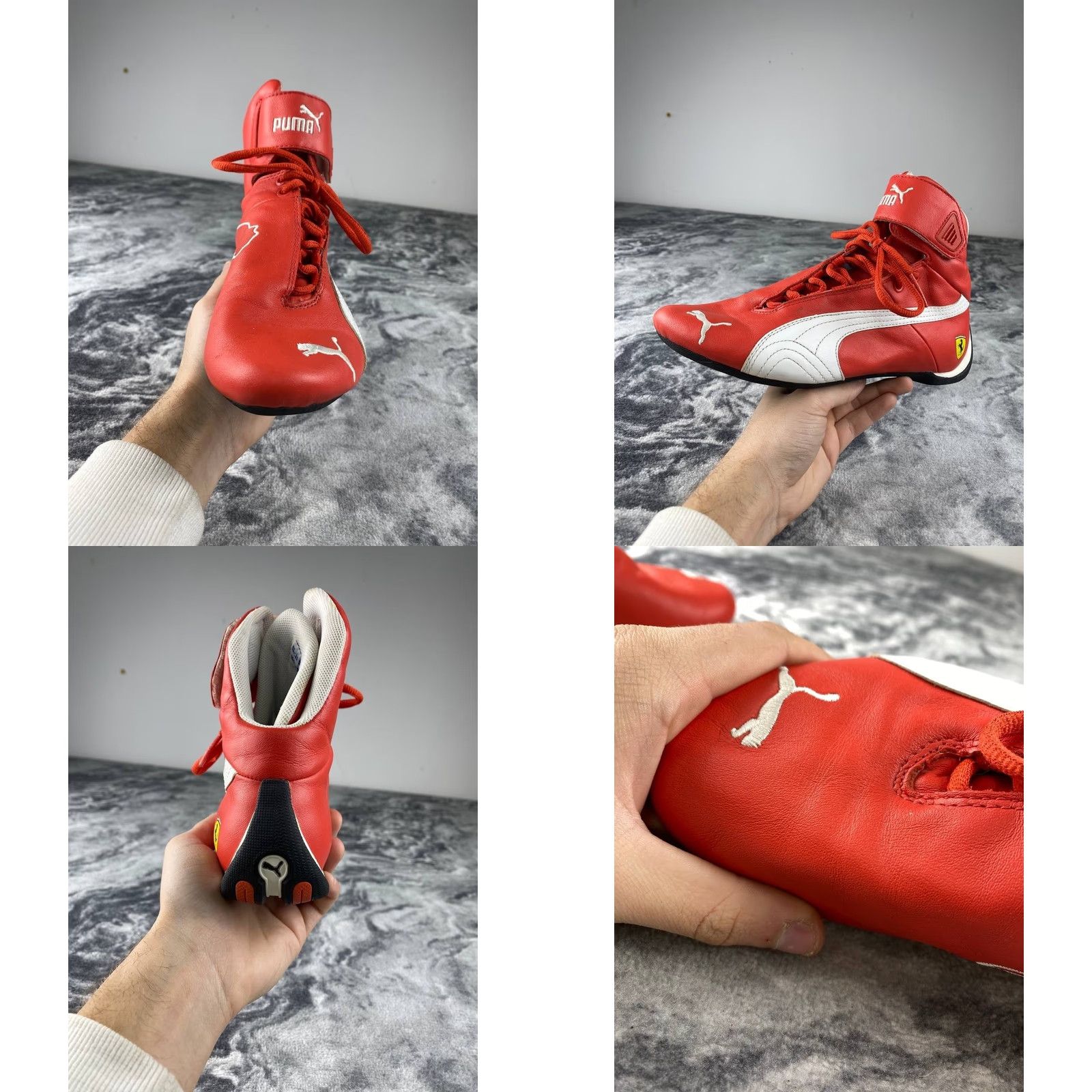 Puma VINTAGE PUMA Ferrari High Top Leather Sneakers Speedcat Y2K Women US 6 Red Sneaker Fashion Shoes Womens Budget Size M / US 6-8 / IT 42-44 - 8 Thumbnail