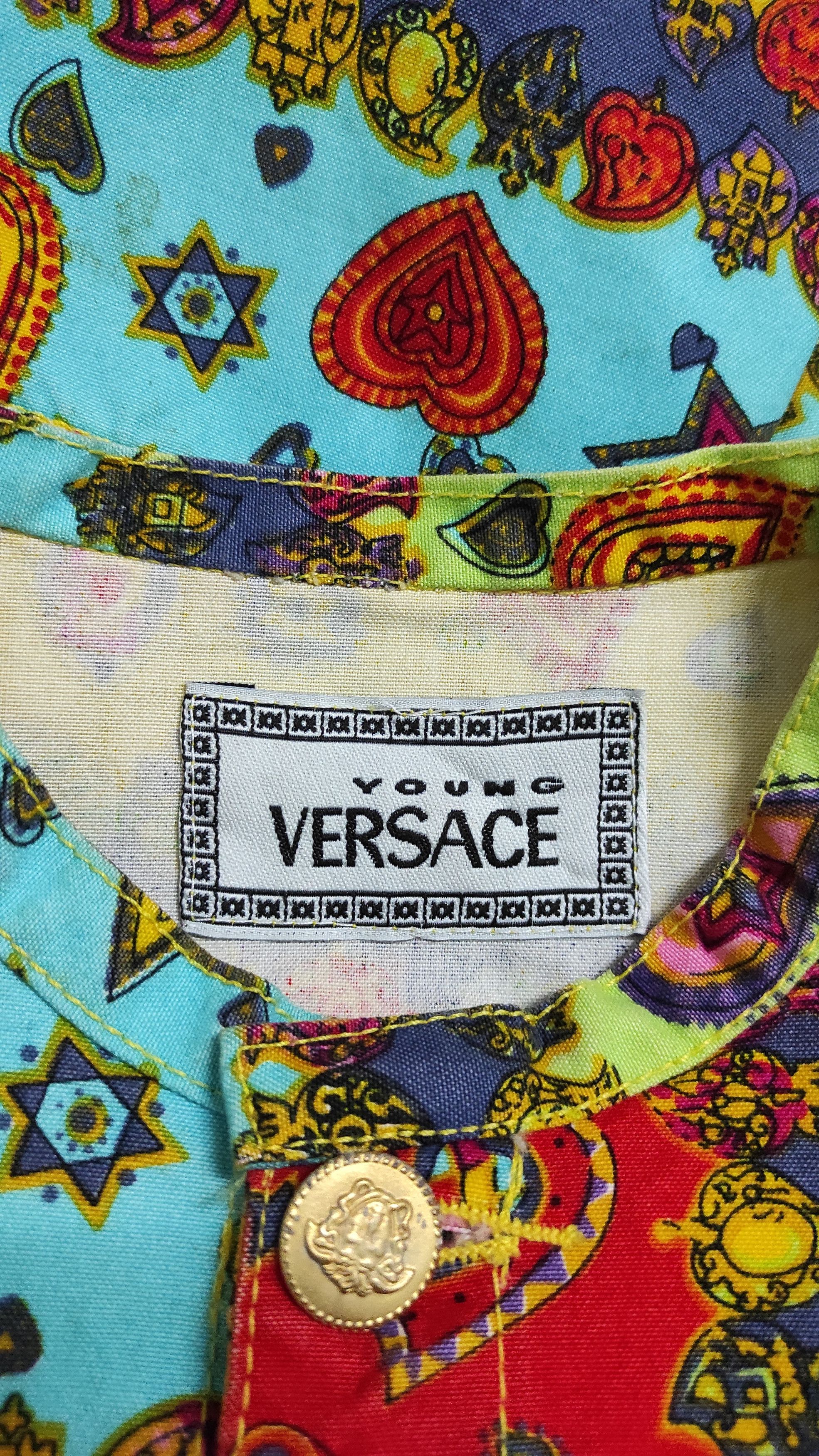 Versace Archive 90's YOUNG VERSACE MULTIPRINT BAROQUE CROPPED JACKET Size M / US 6-8 / IT 42-44 - 3 Thumbnail