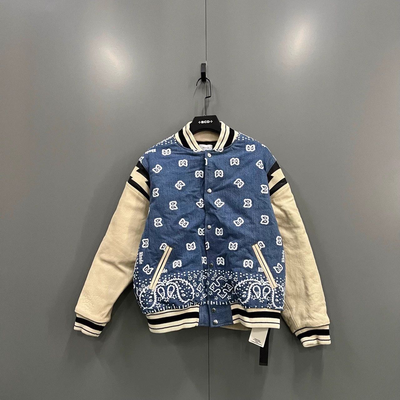 Rhude RHUDE Blue Camo Print Paneled Baseball Jacket M/L New Size US L / EU 52-54 / 3 - 1 Thumbnail