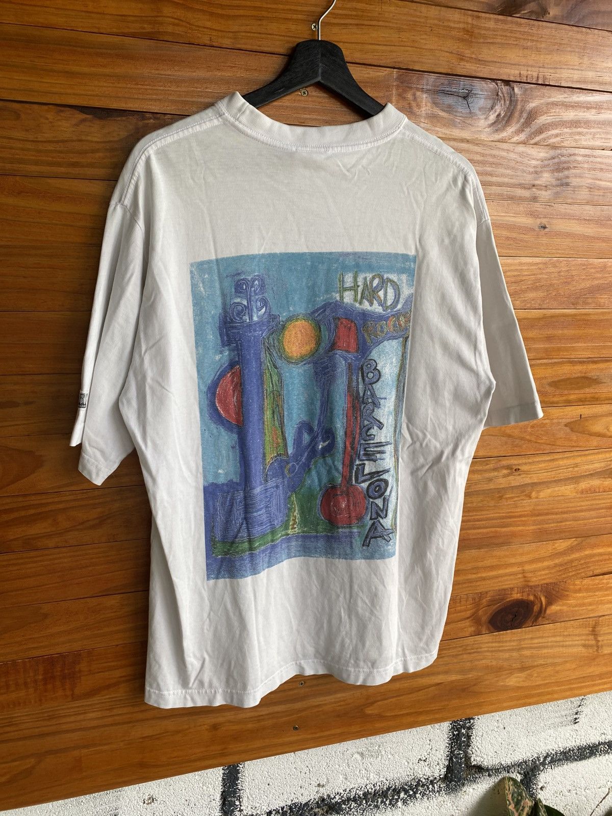 Hard Rock Cafe Vintage 90s Hard Rock Cafe Barcelona Heavy Tee –Unisex White Size US M / EU 48-50 / 2 - 11 Thumbnail