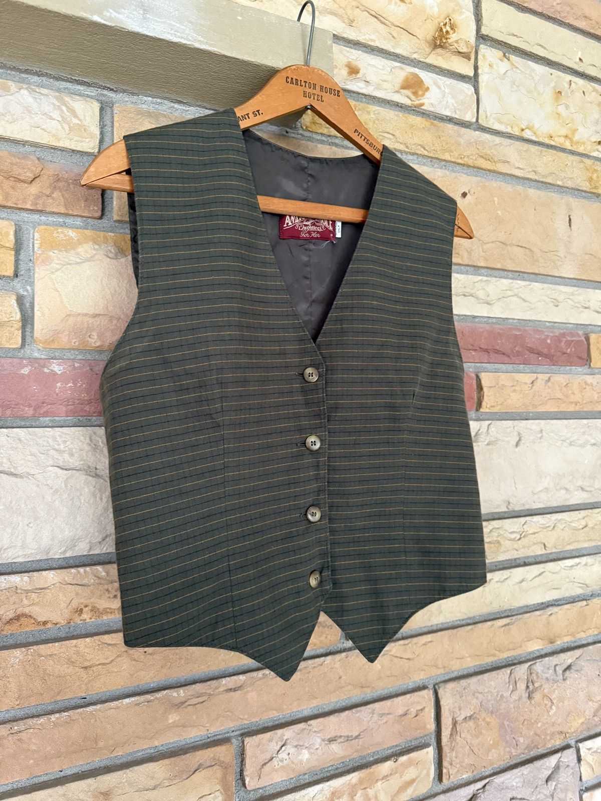 Vintage Vintage 80s American Eagle for Her Striped Waistcoat Vest Size M / US 6-8 / IT 42-44 - 2 Thumbnail