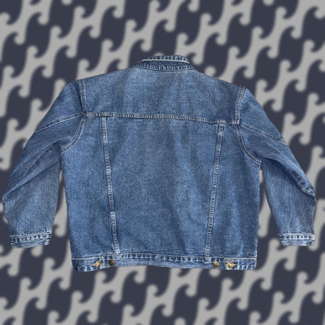 Denime VINTAGE BACCINI Trucker Jacket Men’s L Blue Denim 50 Chest Y2K 80s 90s Pockets Button Short Casual Workwear Jacket Mens Size US 33 - 1 Thumbnail