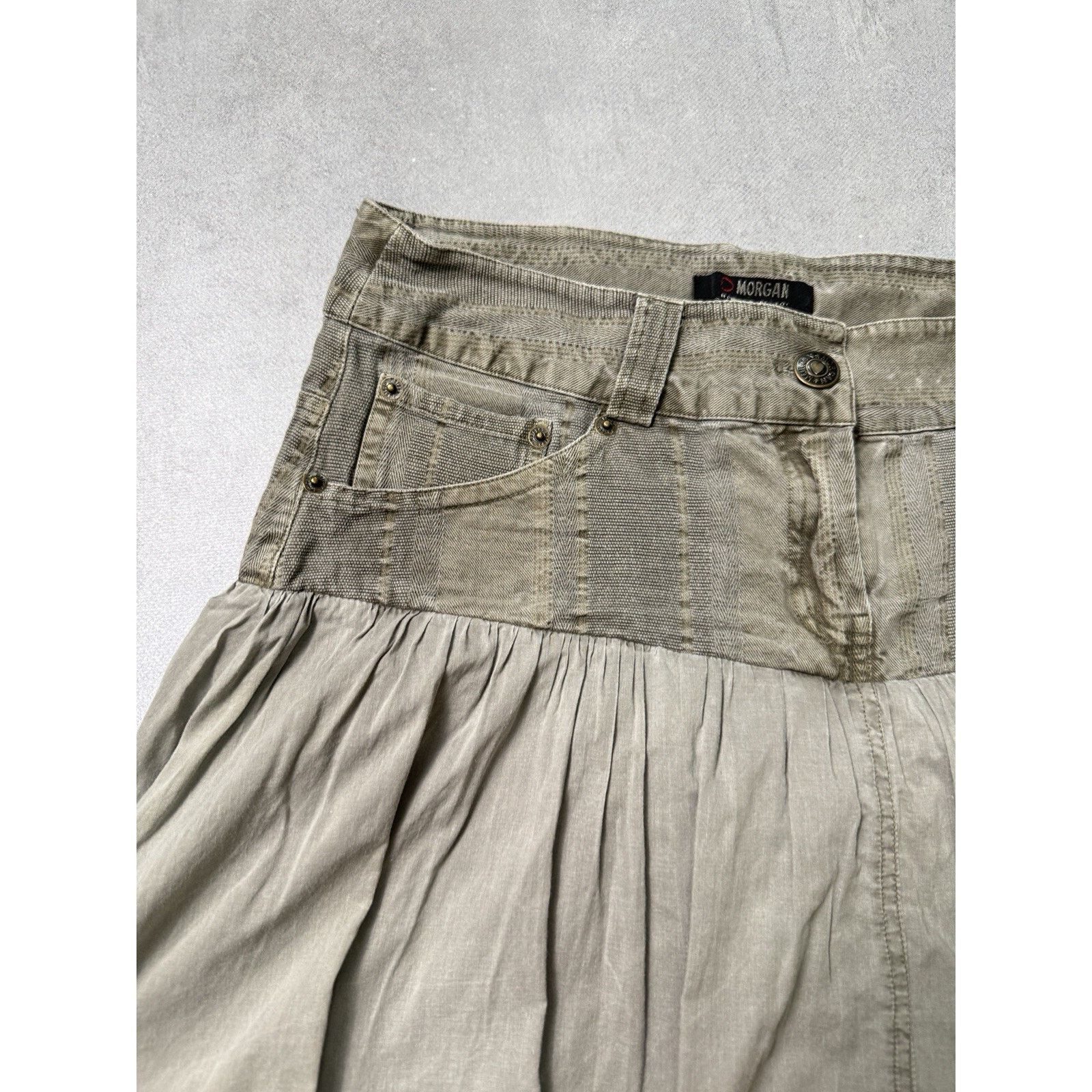 Designer × Morgan Homme Vintage Morgan de Toi Skirt Avant Garde Size 38 Beige Size 27" / US 4 / IT 40 - 2 Thumbnail