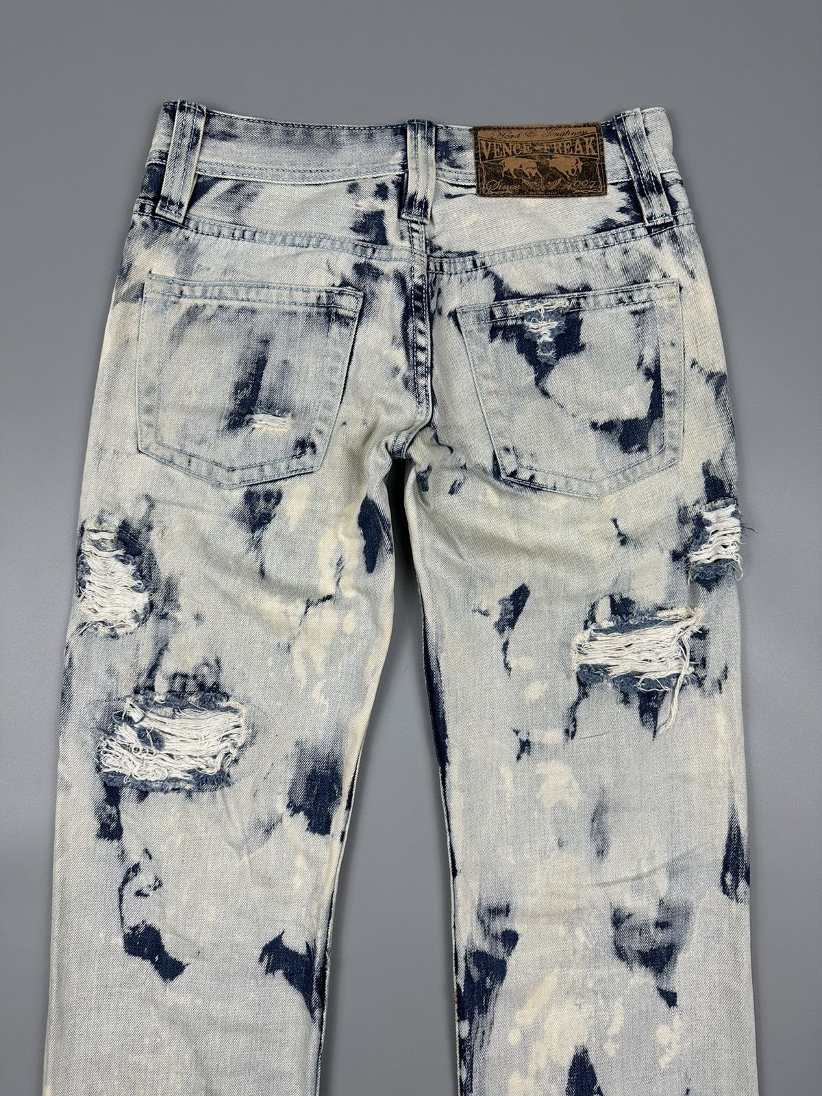 If Six Was Nine × Le Grande Bleu (L.G.B.) Distressed Vintage Vence Freak Acid Washed Denim Size US 28 / EU 44 - 6 Thumbnail