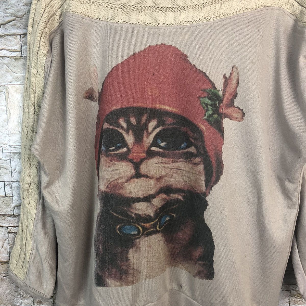 Homespun Knitwear Stulish Thief cat vintage Brown Knitwear #A39 Size L / US 10 / IT 46 - 4 Thumbnail