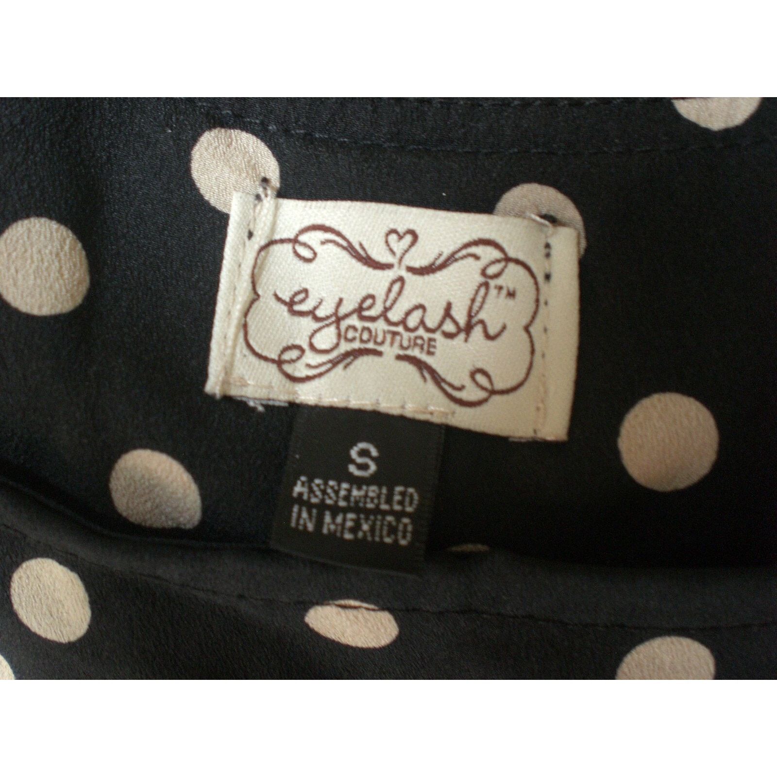 Other Eyelash Womens Top Shirt Small Black Polka Dot Sleeveless Size S / US 4 / IT 40 - 3 Thumbnail
