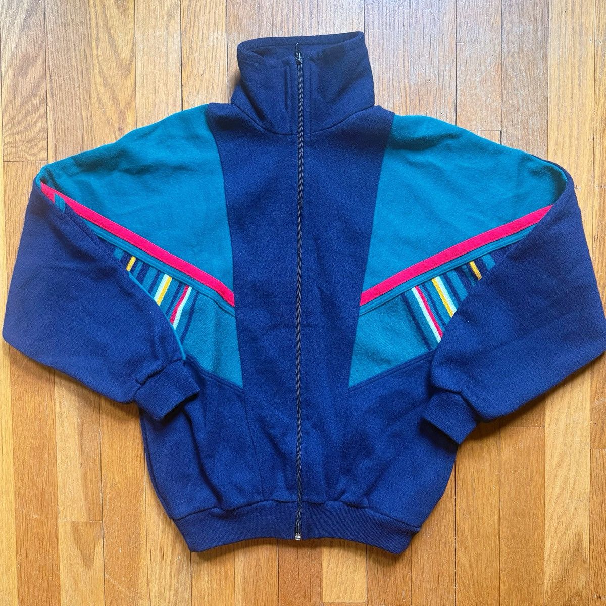 Other Vintage 1980’s Ema Knit Zip-up Track Jacket Sweatshirt Size M / US 6-8 / IT 42-44 - 1 Thumbnail