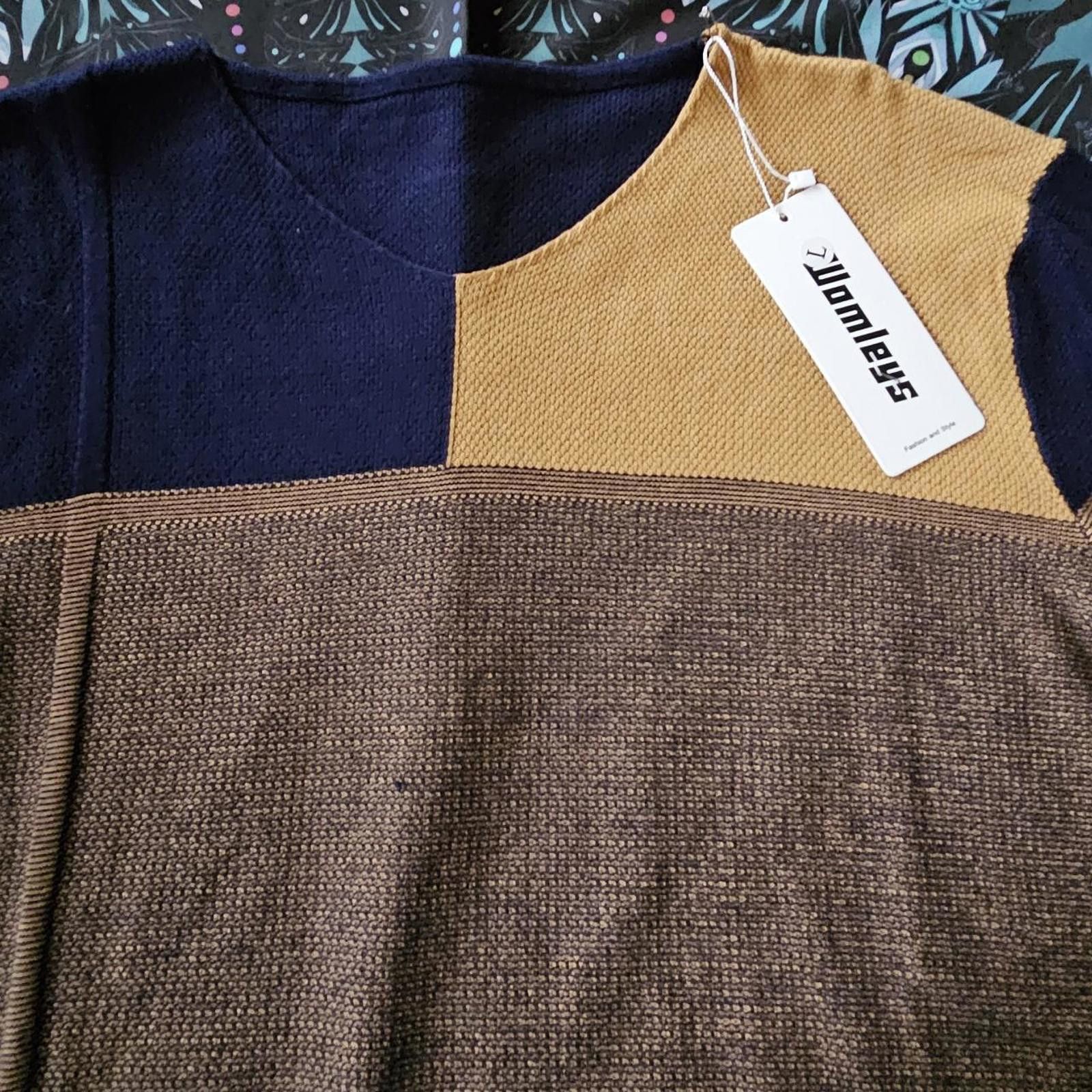 Designer Men's Brown and Navy Sweater Size US L / EU 52-54 / 3 - 4 Thumbnail
