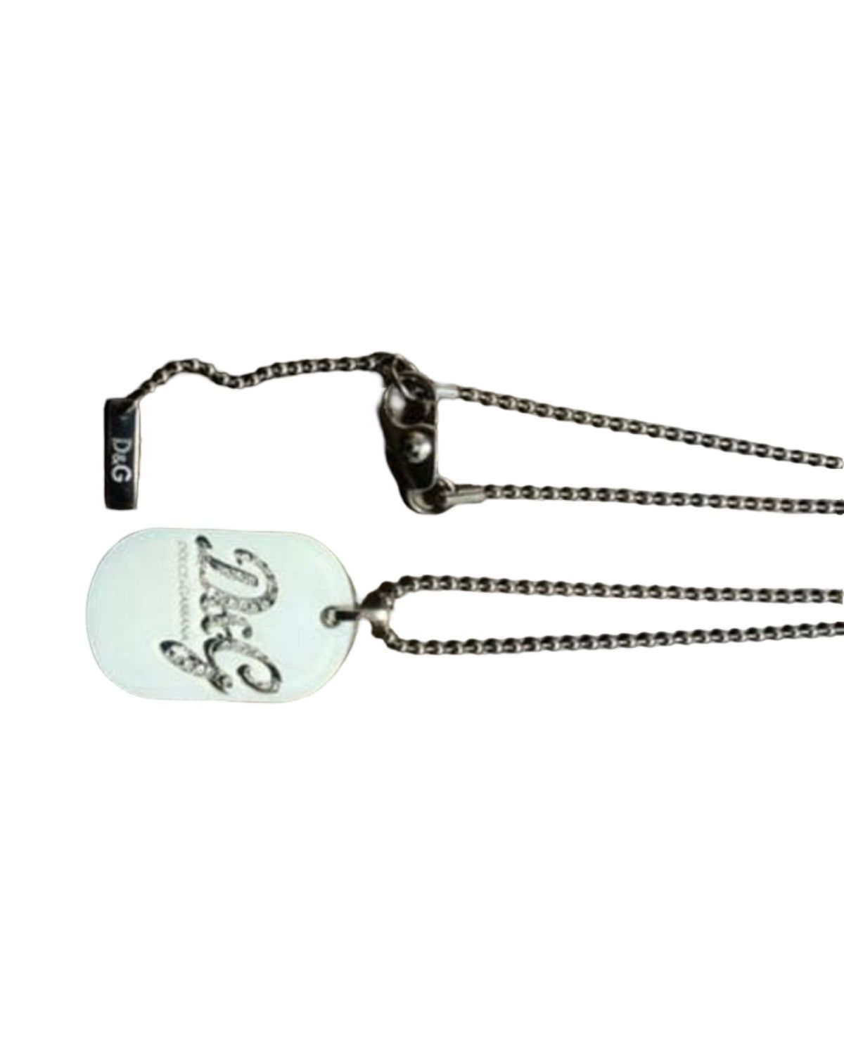 Dolce & Gabbana Dog Tag Chain Necklace Size ONE SIZE - 2 Thumbnail