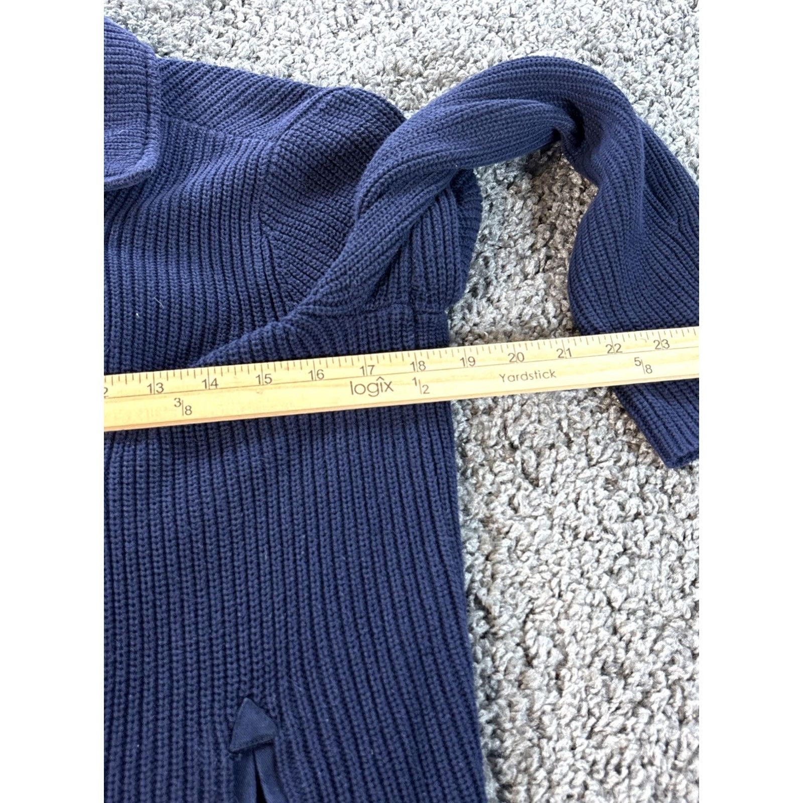 Ralph Lauren VINTAGE Ralph Lauren Cardigan Sweater Women’s Medium Navy Knit Double Breast Blue M Long Sleeve Collared Cotton Women Mens? Size M / US 6-8 / IT 42-44 - 3 Thumbnail