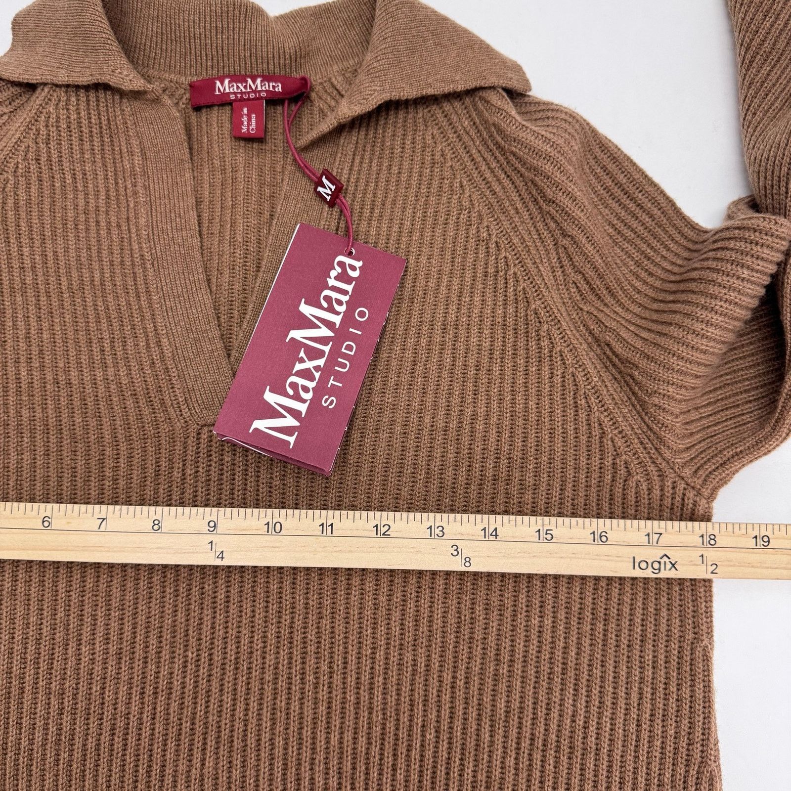 Max Mara NWT Max Mara Mana Knitted Dress Long Sleeve Camel S Luxury Size S / US 4 / IT 40 - 7 Thumbnail