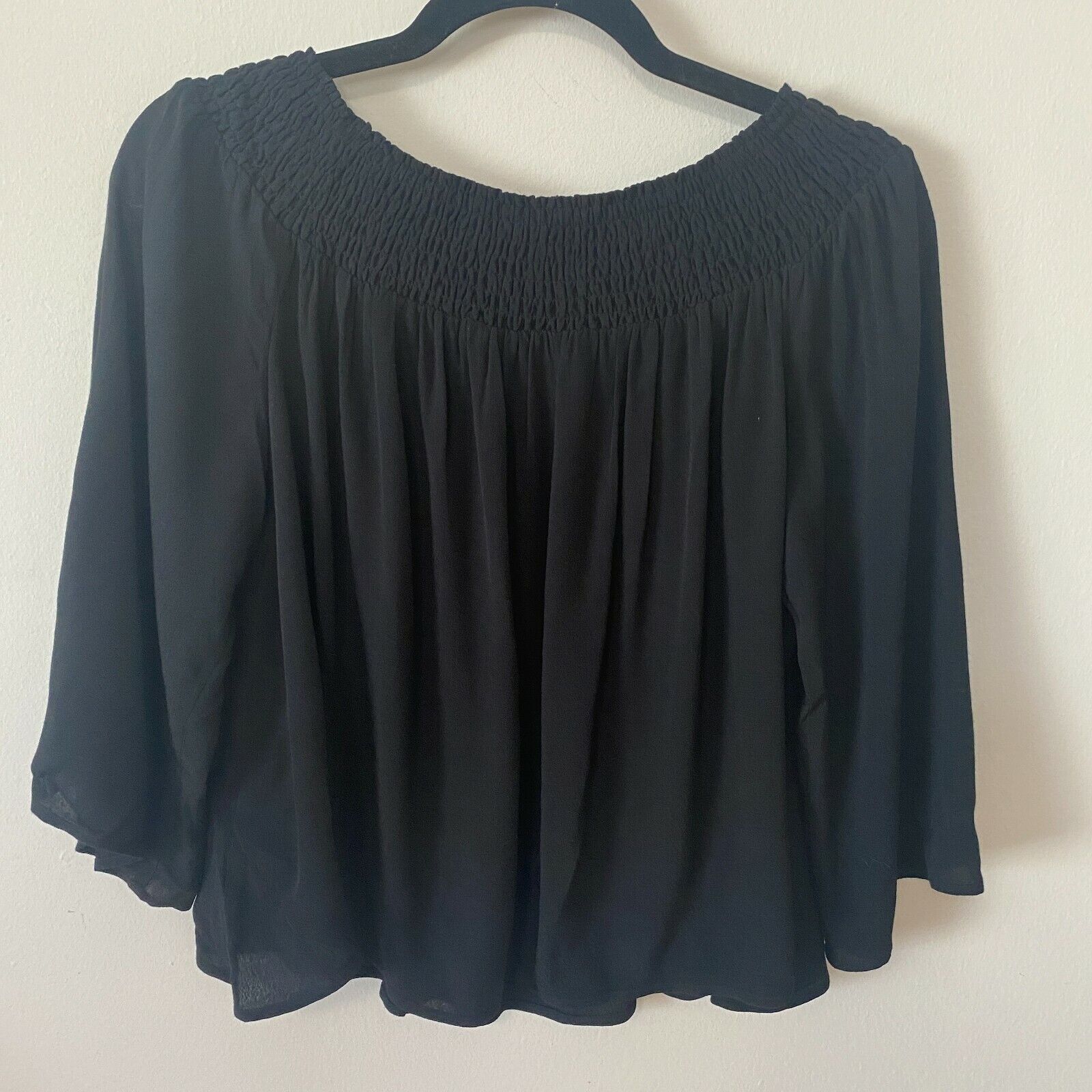 Aritzia Aritzia Talula Marcilly Off Shoulder Black Top Bell Sleeve S Size S / US 4 / IT 40 - 4 Thumbnail